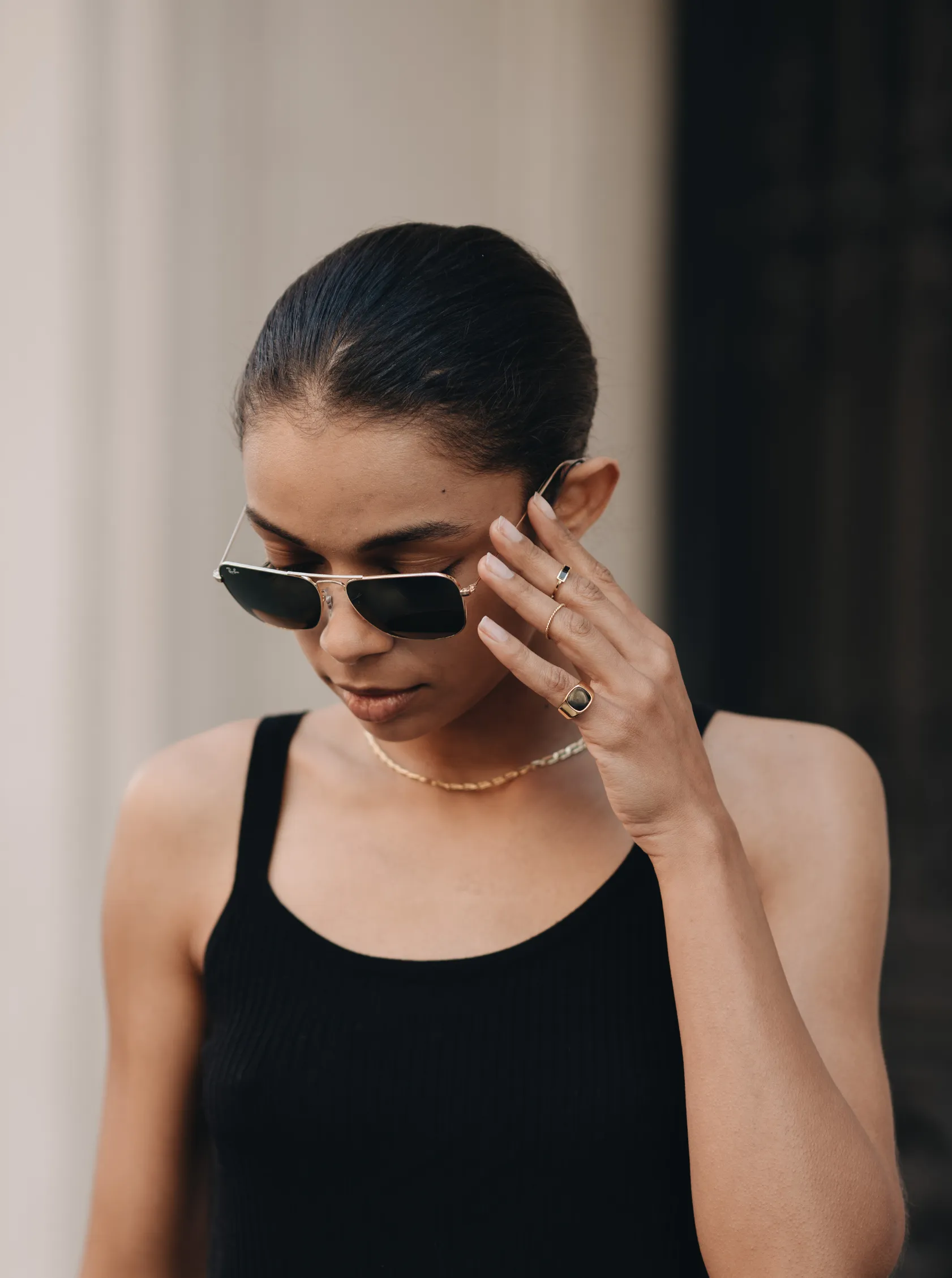 14k Gold Black Onyx Ring Set