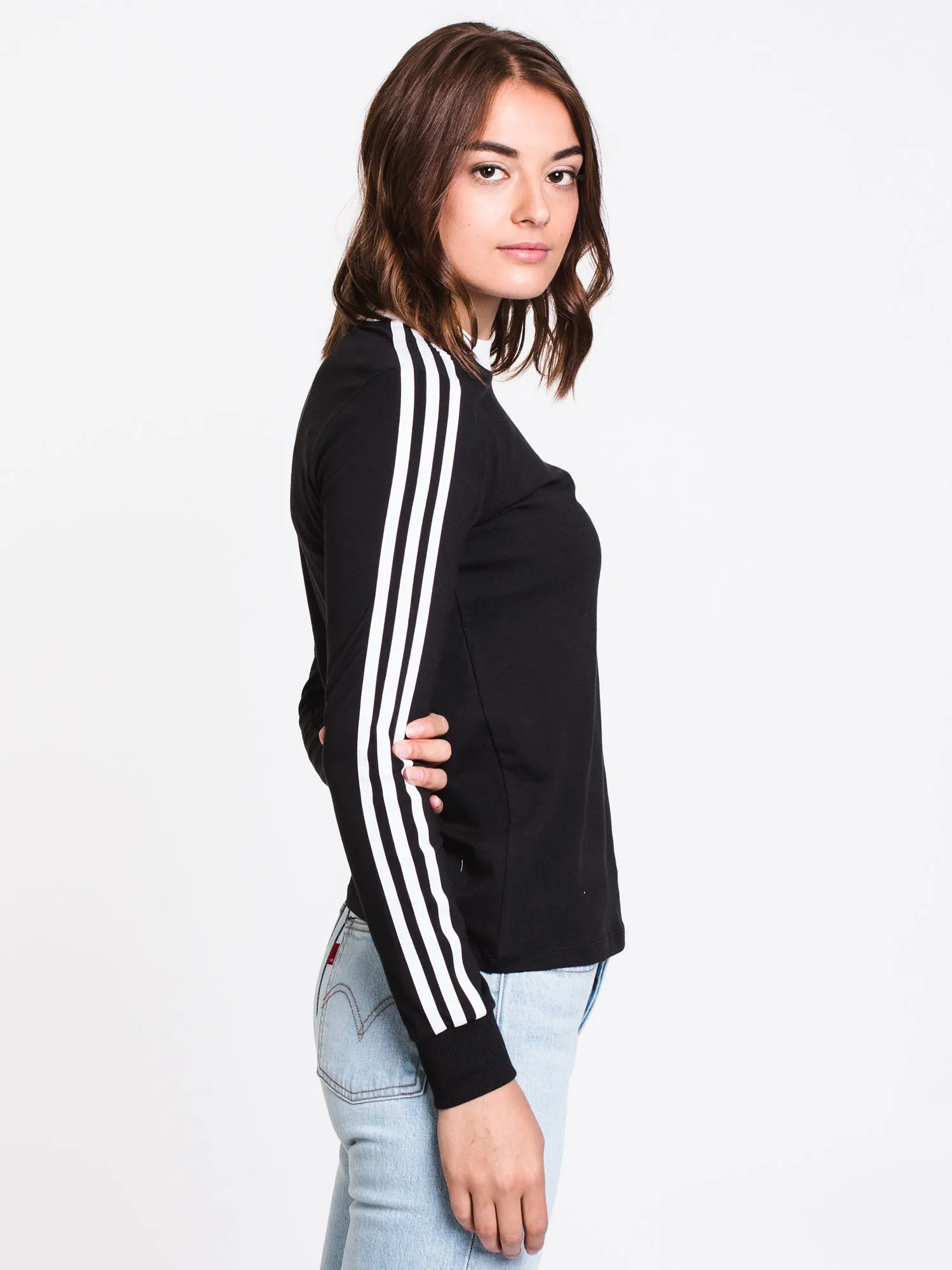 ADIDAS 3 STRIPE LC LOGO LONG SLEEVE TEE  - CLEARANCE