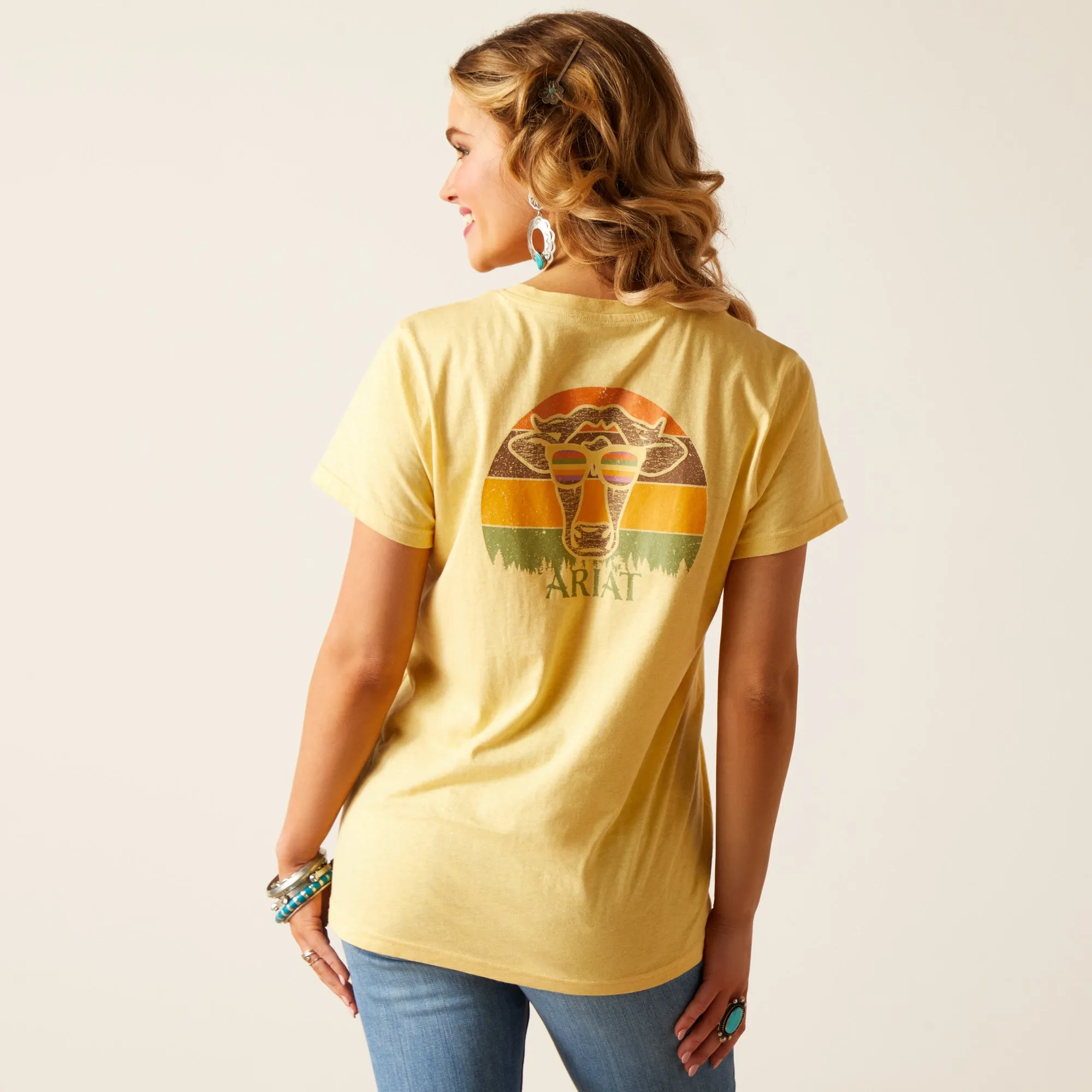 Ariat Ladies Cow Sunset T-Shirt 10048684 in Jojoba