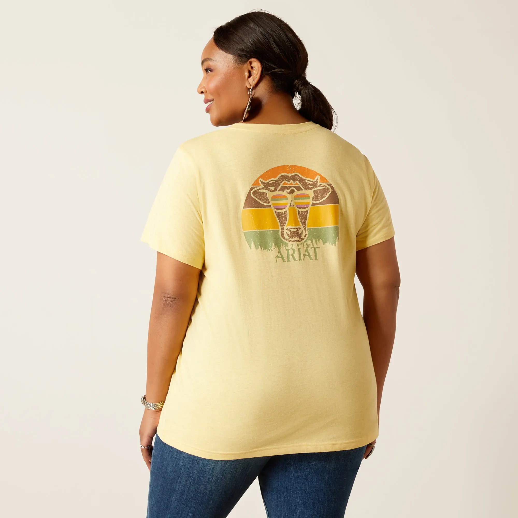 Ariat Ladies Cow Sunset T-Shirt 10048684 in Jojoba