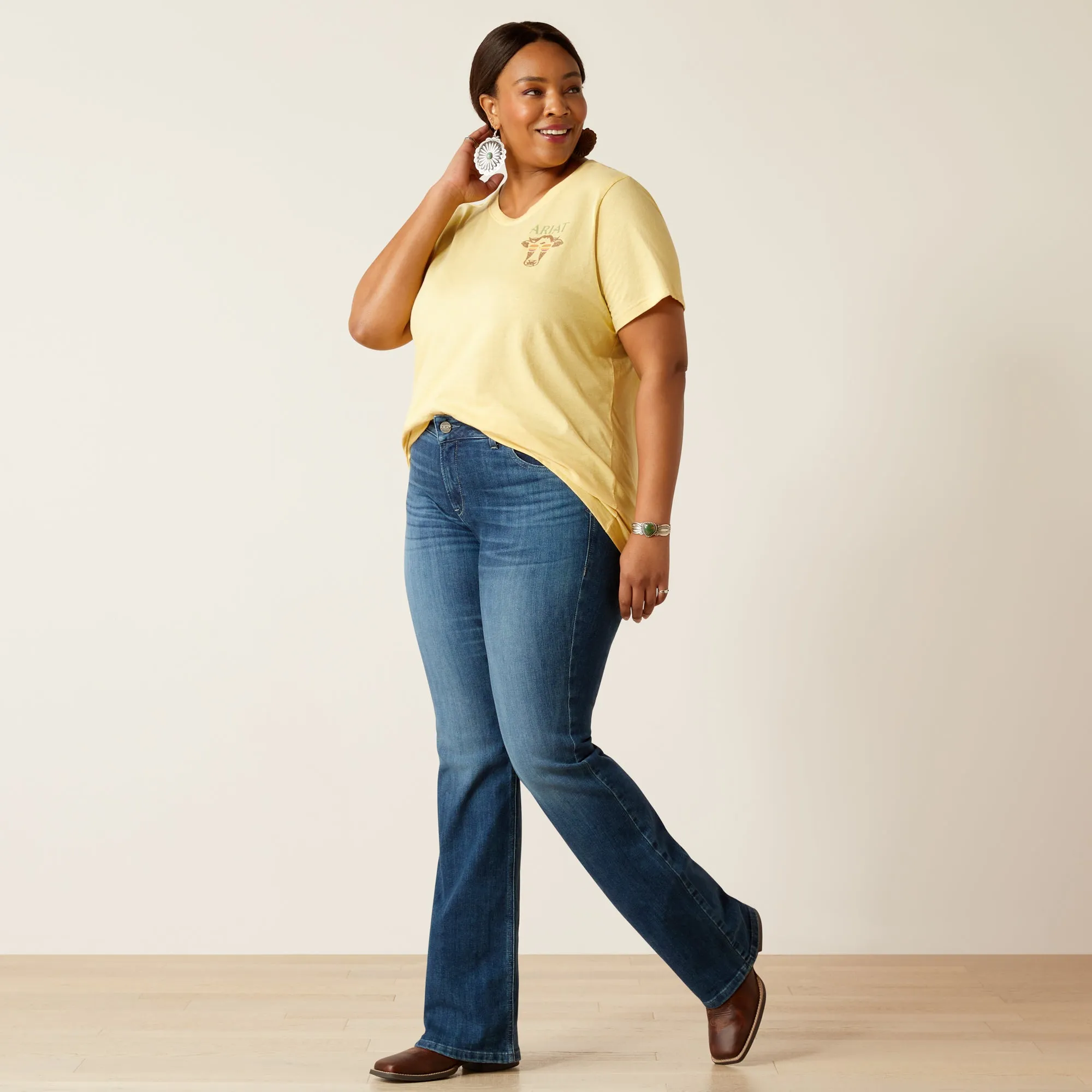 Ariat Ladies Cow Sunset T-Shirt 10048684 in Jojoba