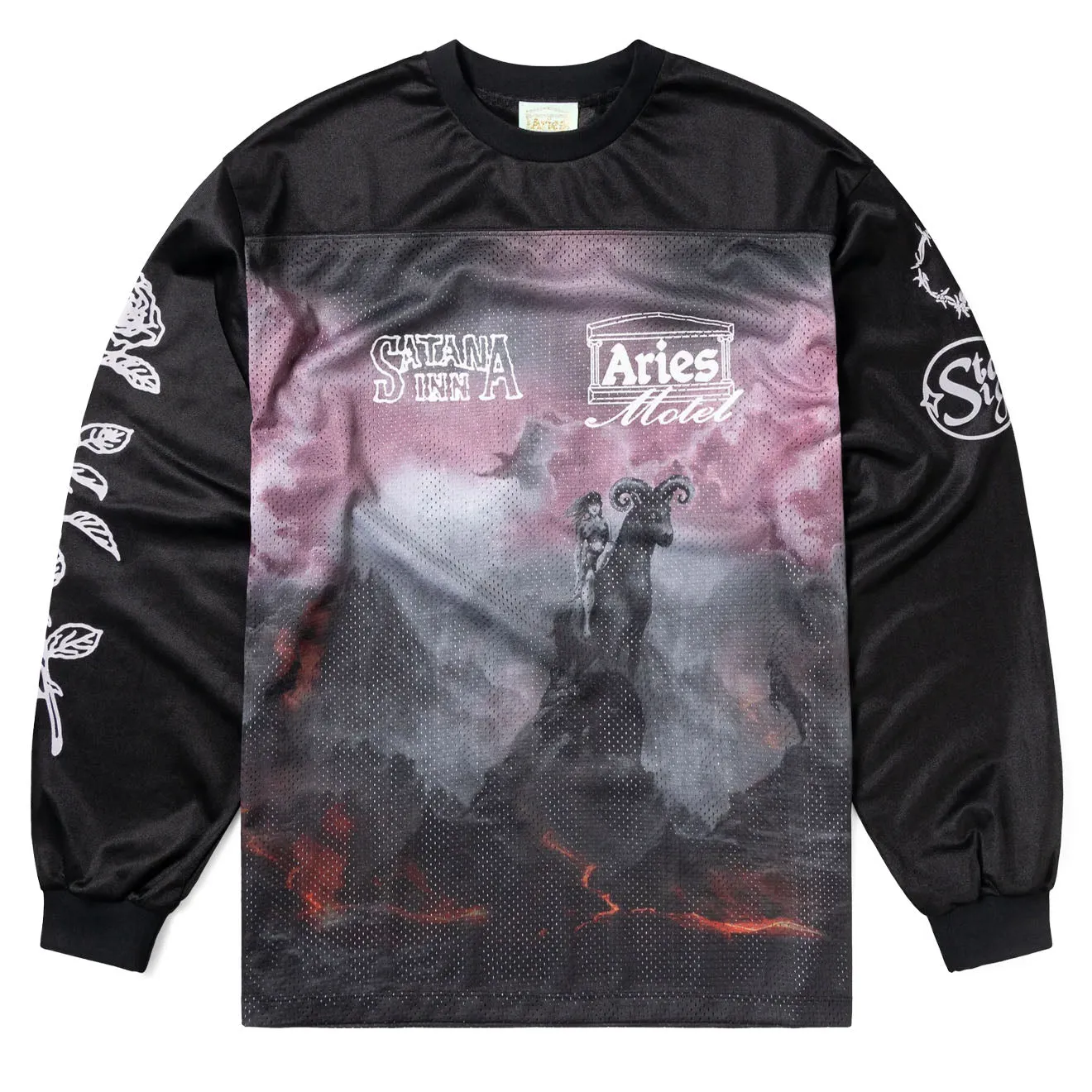 Aries Ramscape Airtex LS Tee Black