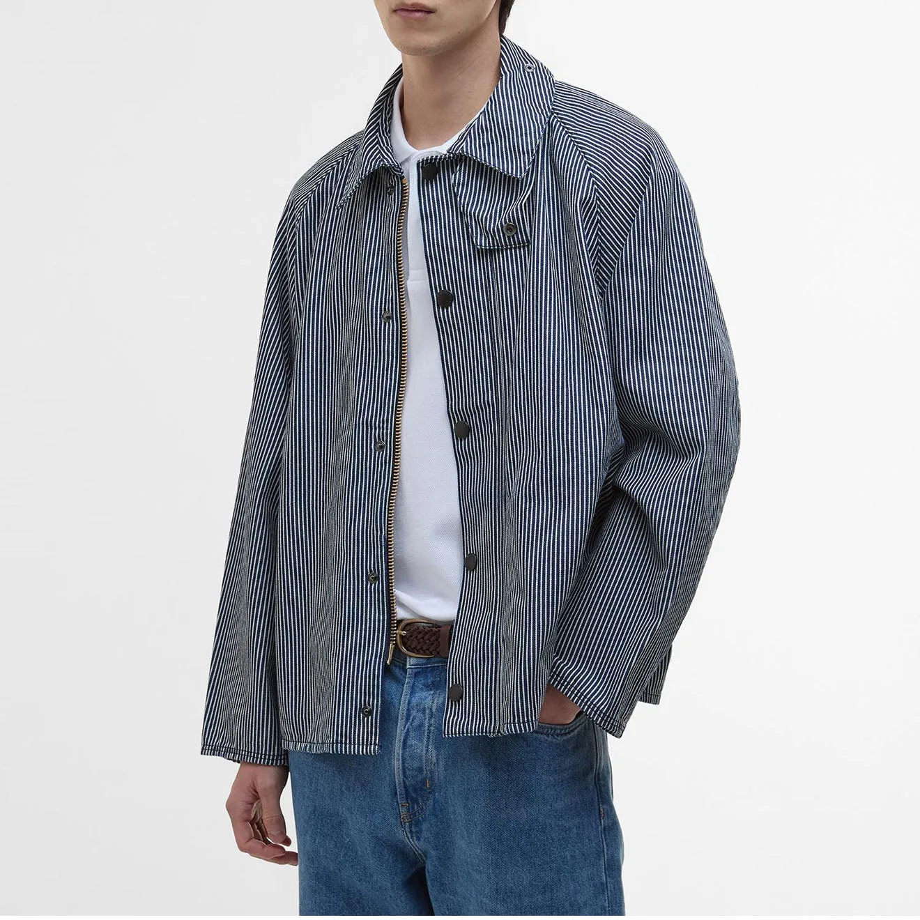 Barbour Transport Stripe Casual Jacket Indigo Stripe