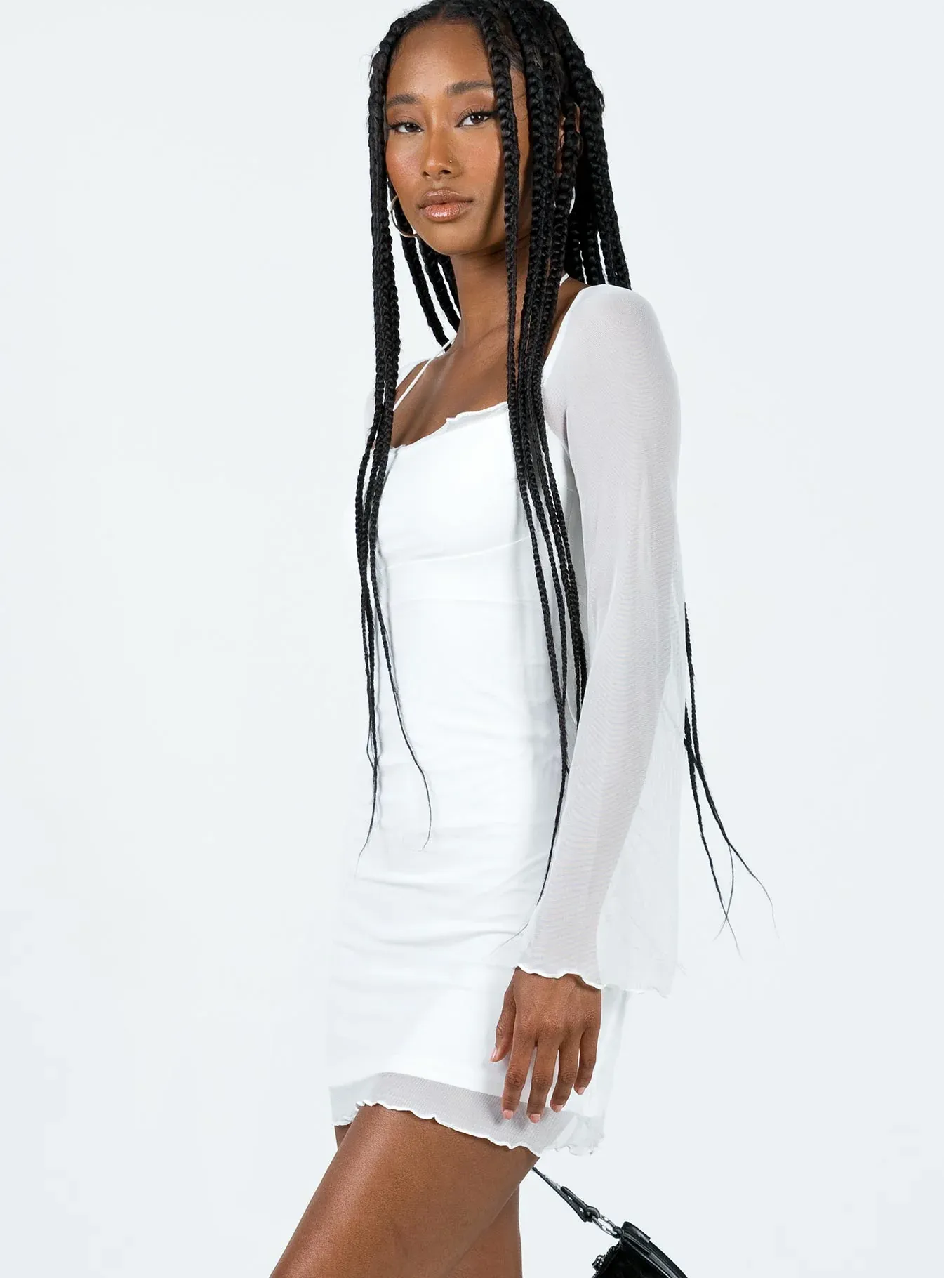 Bilbao Long Sleeve Mini Dress White
