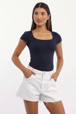 Blue Supersoft Top Cap Sleeve