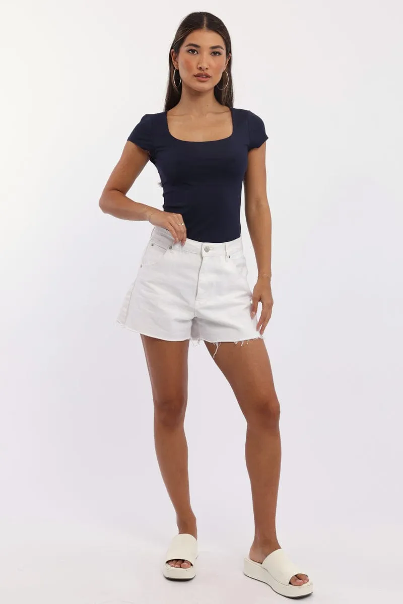 Blue Supersoft Top Cap Sleeve