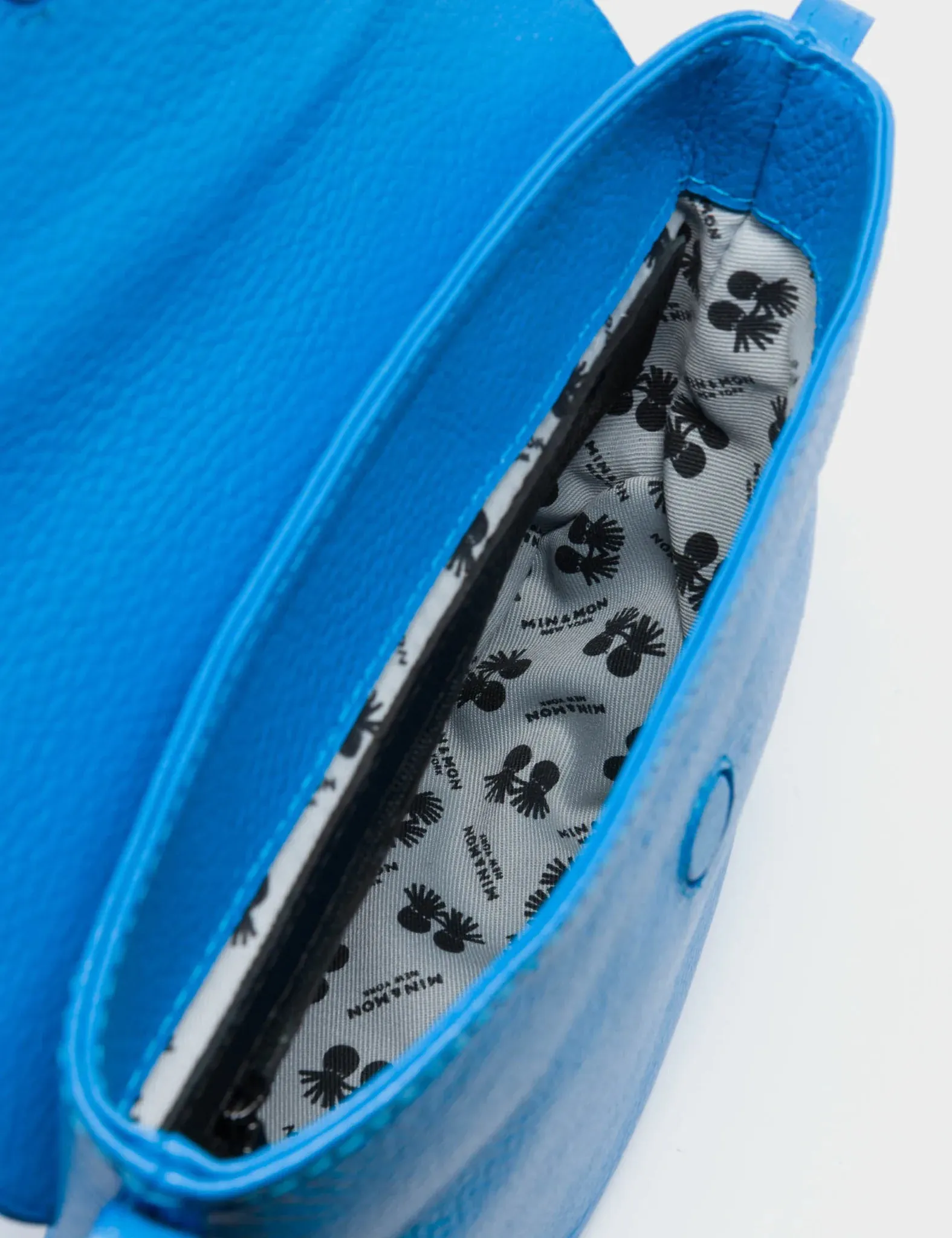 Bruno Mini Crossbody Ibiza Blue Leather Bag - All Over Eyes Embroidery