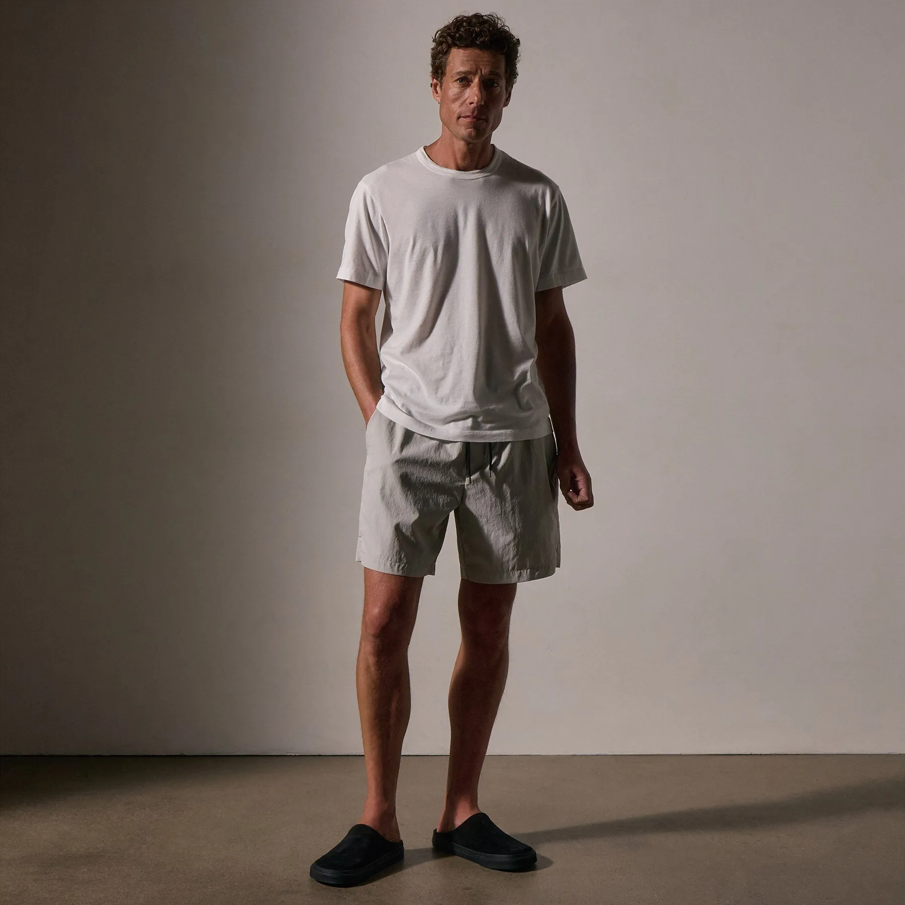 Brushed Lotus Crew - White