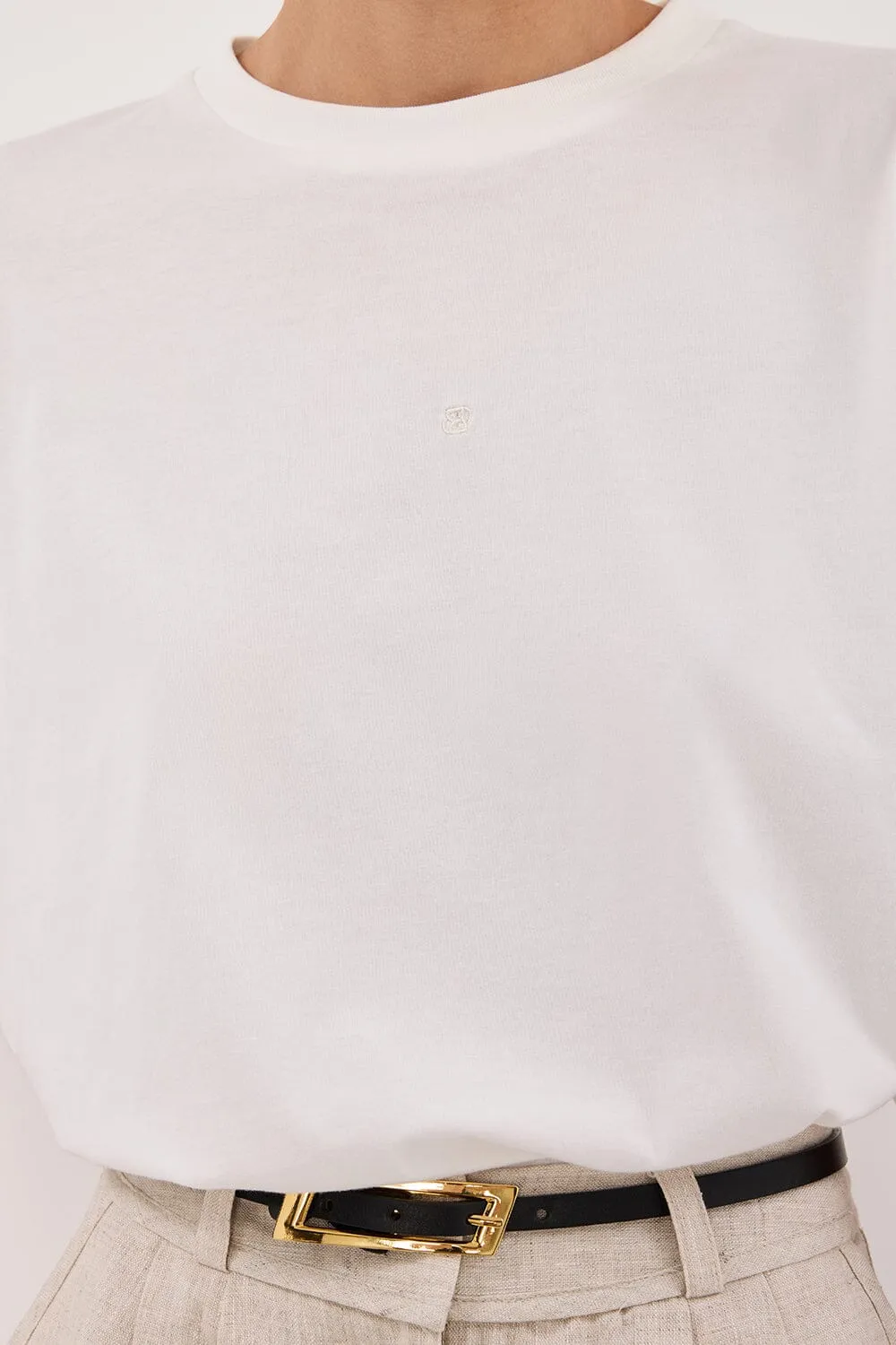CHANCE WHITE SIGNATURE COTTON TEE