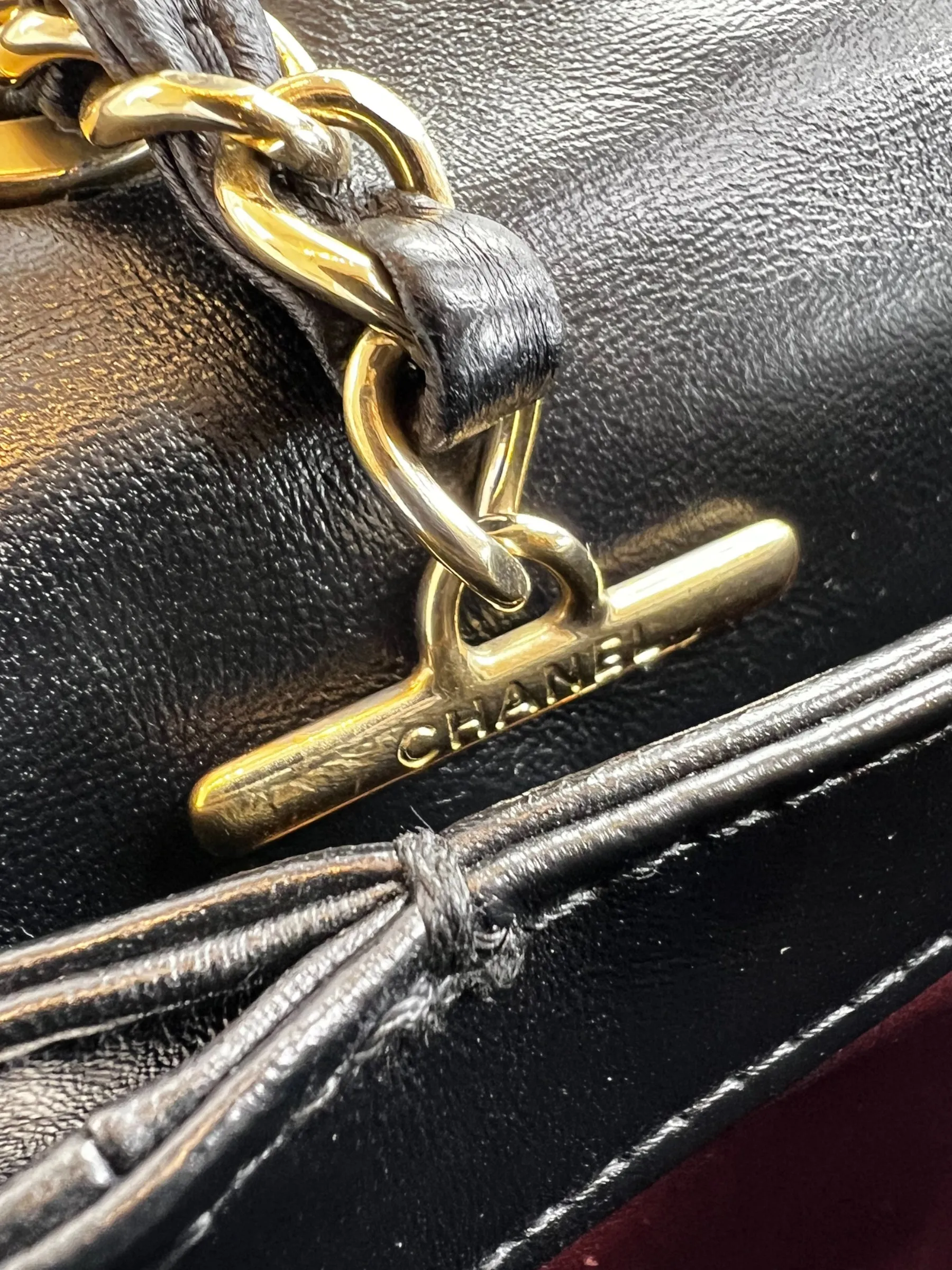 Chanel Black Lambskin Leather Top Handle Trendy Shoulder Bag