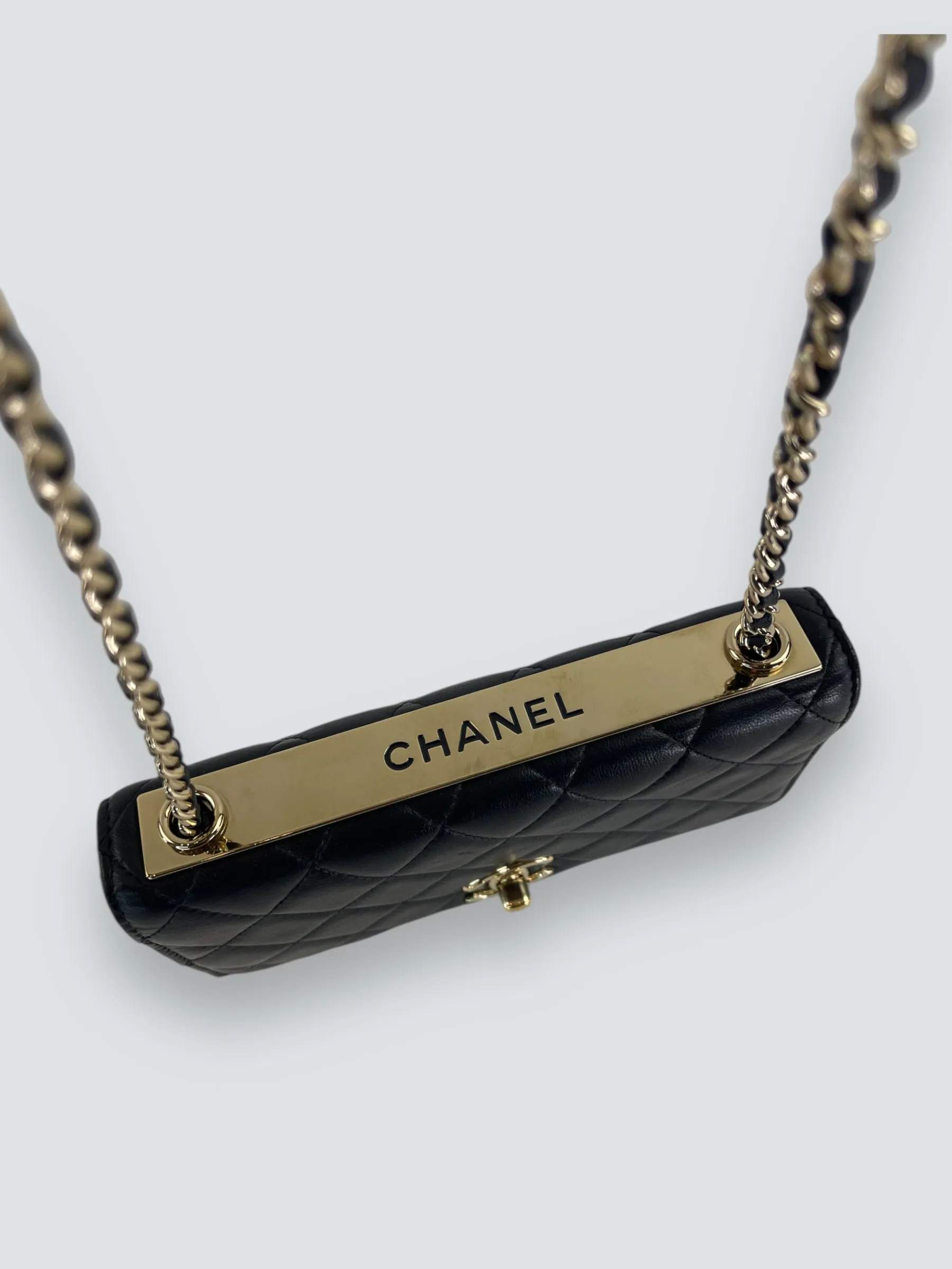 Chanel Black Lambskin Leather Trendy WOC