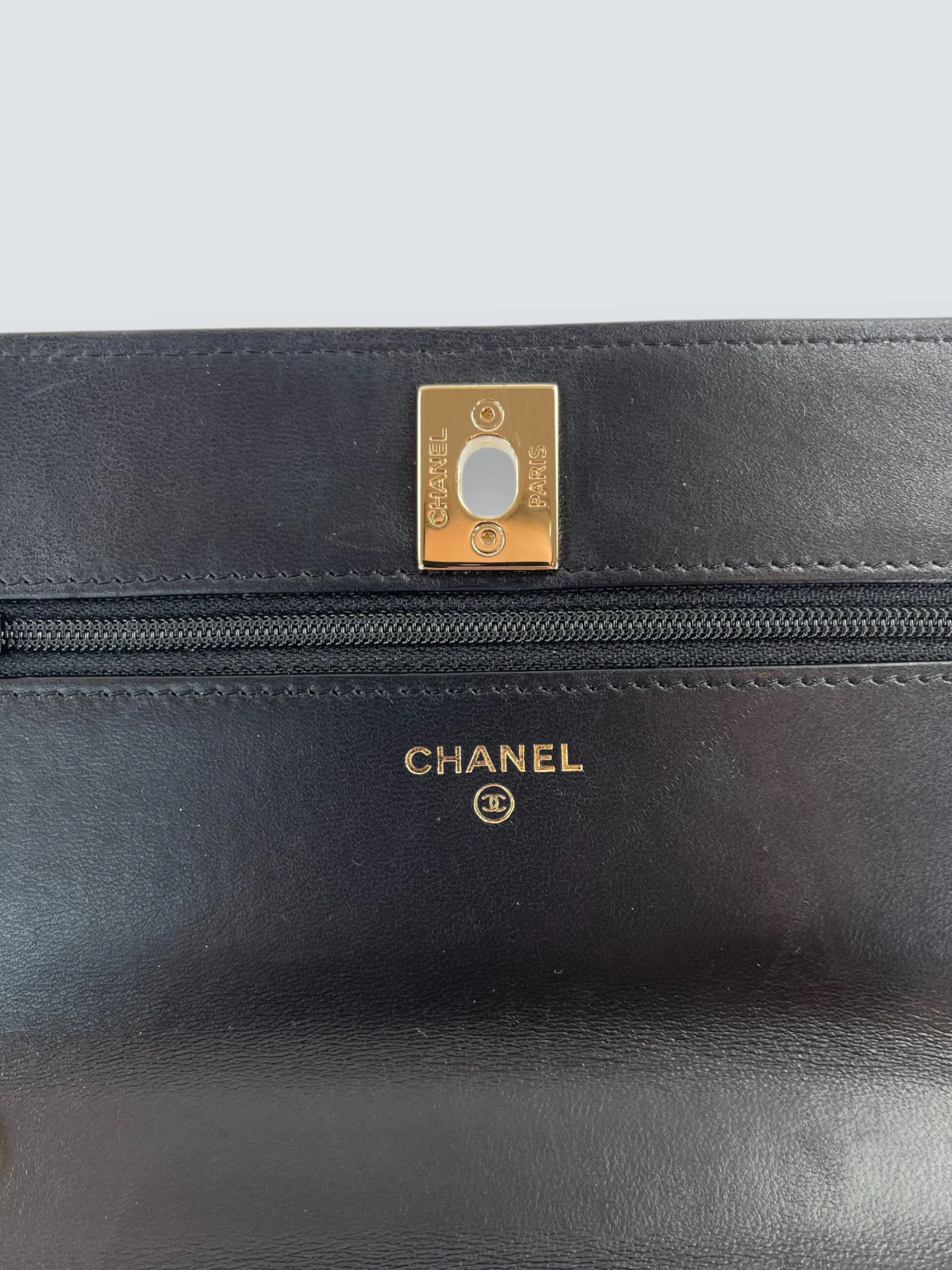 Chanel Black Lambskin Leather Trendy WOC