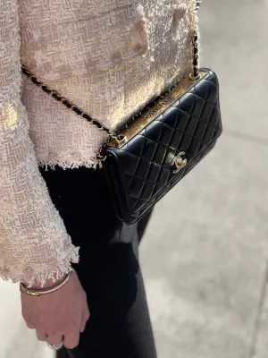 Chanel Black Lambskin Leather Trendy WOC