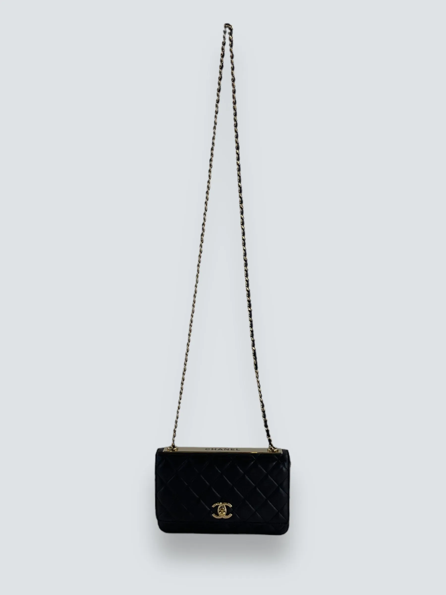 Chanel Black Lambskin Leather Trendy WOC