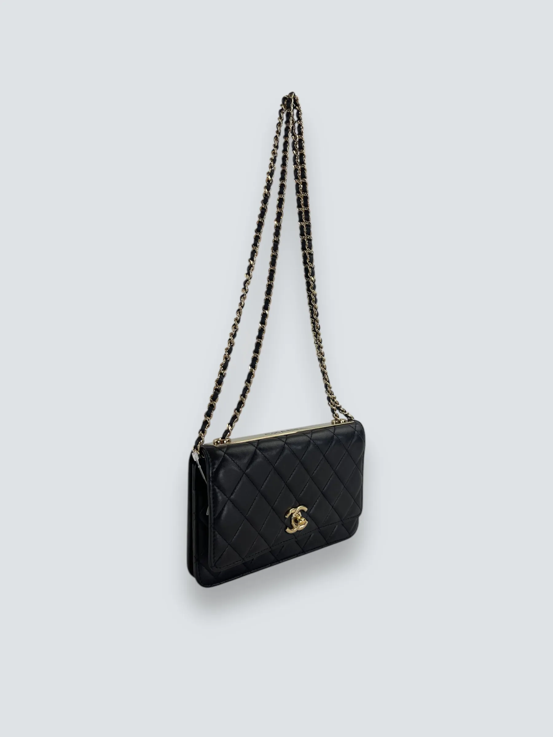 Chanel Black Lambskin Leather Trendy WOC