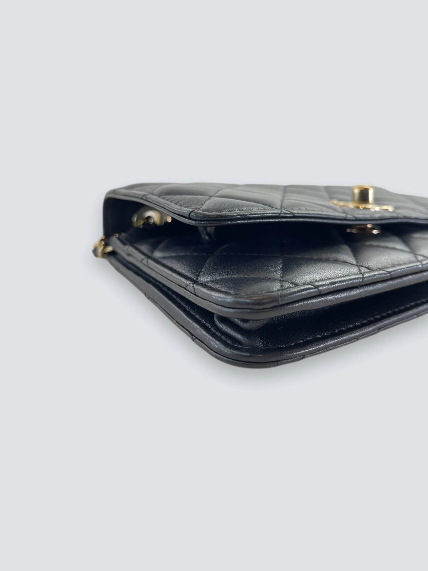 Chanel Black Lambskin Leather Trendy WOC