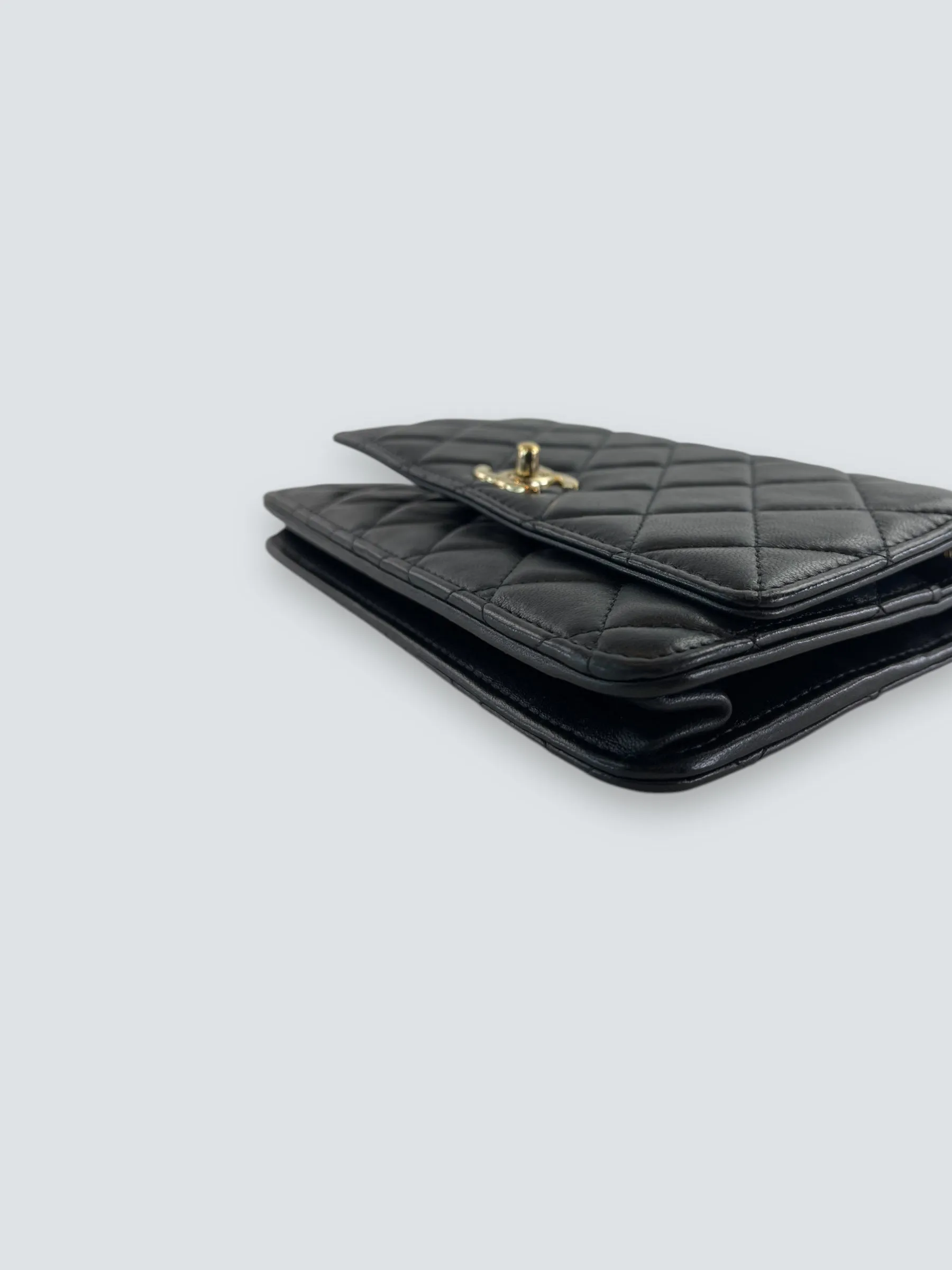 Chanel Black Lambskin Leather Trendy WOC
