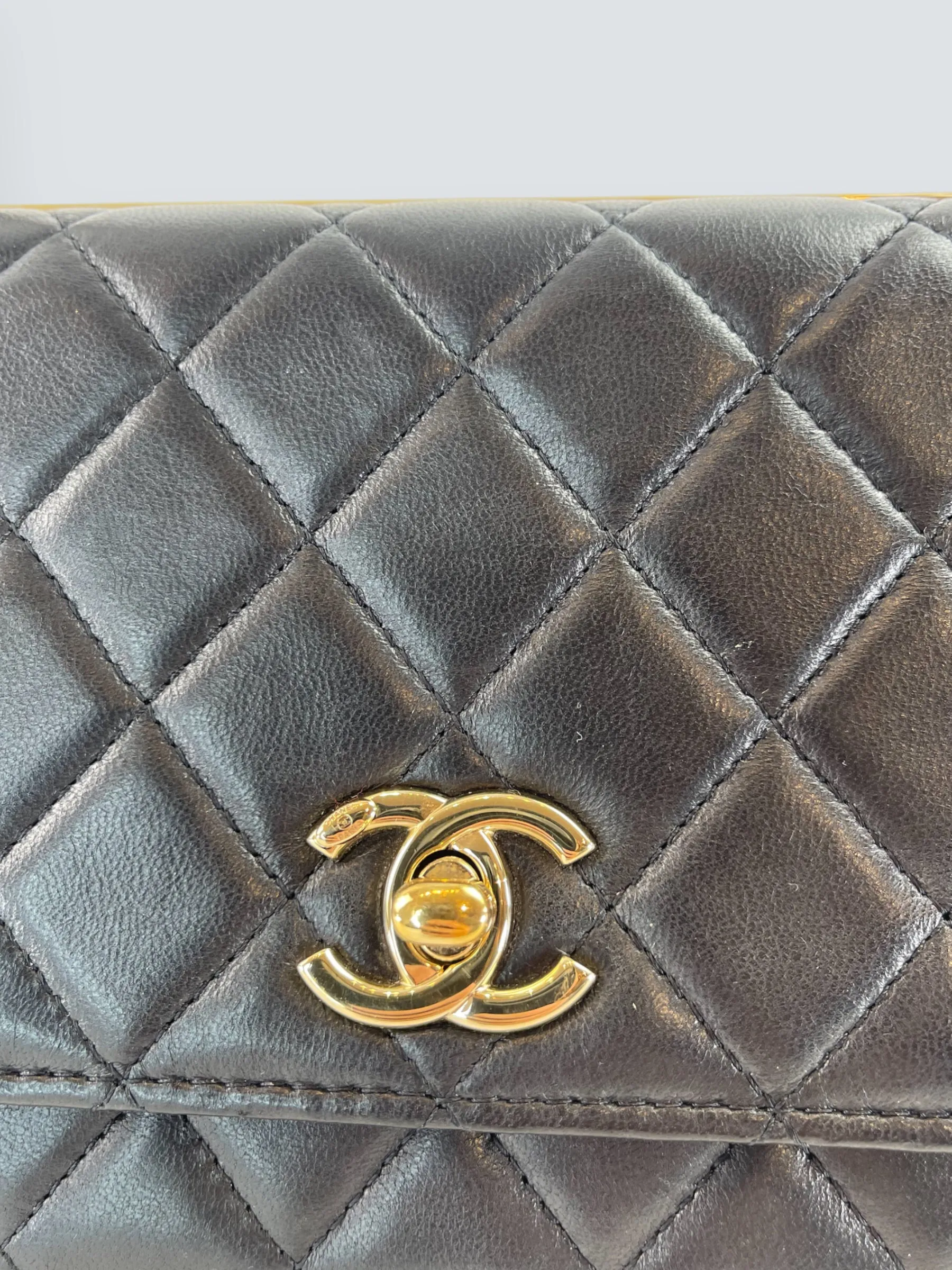 Chanel Black Lambskin Leather Trendy WOC