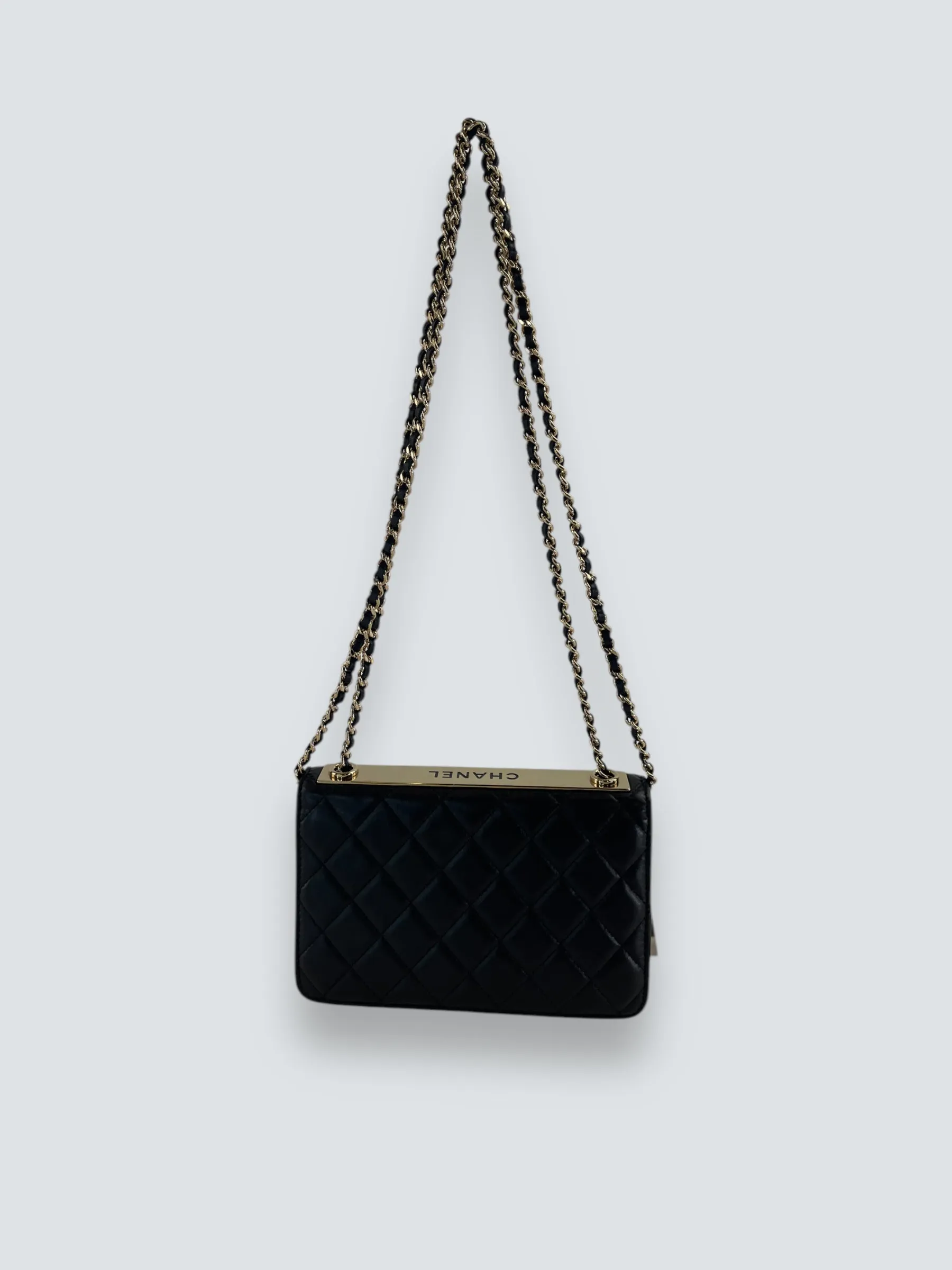 Chanel Black Lambskin Leather Trendy WOC