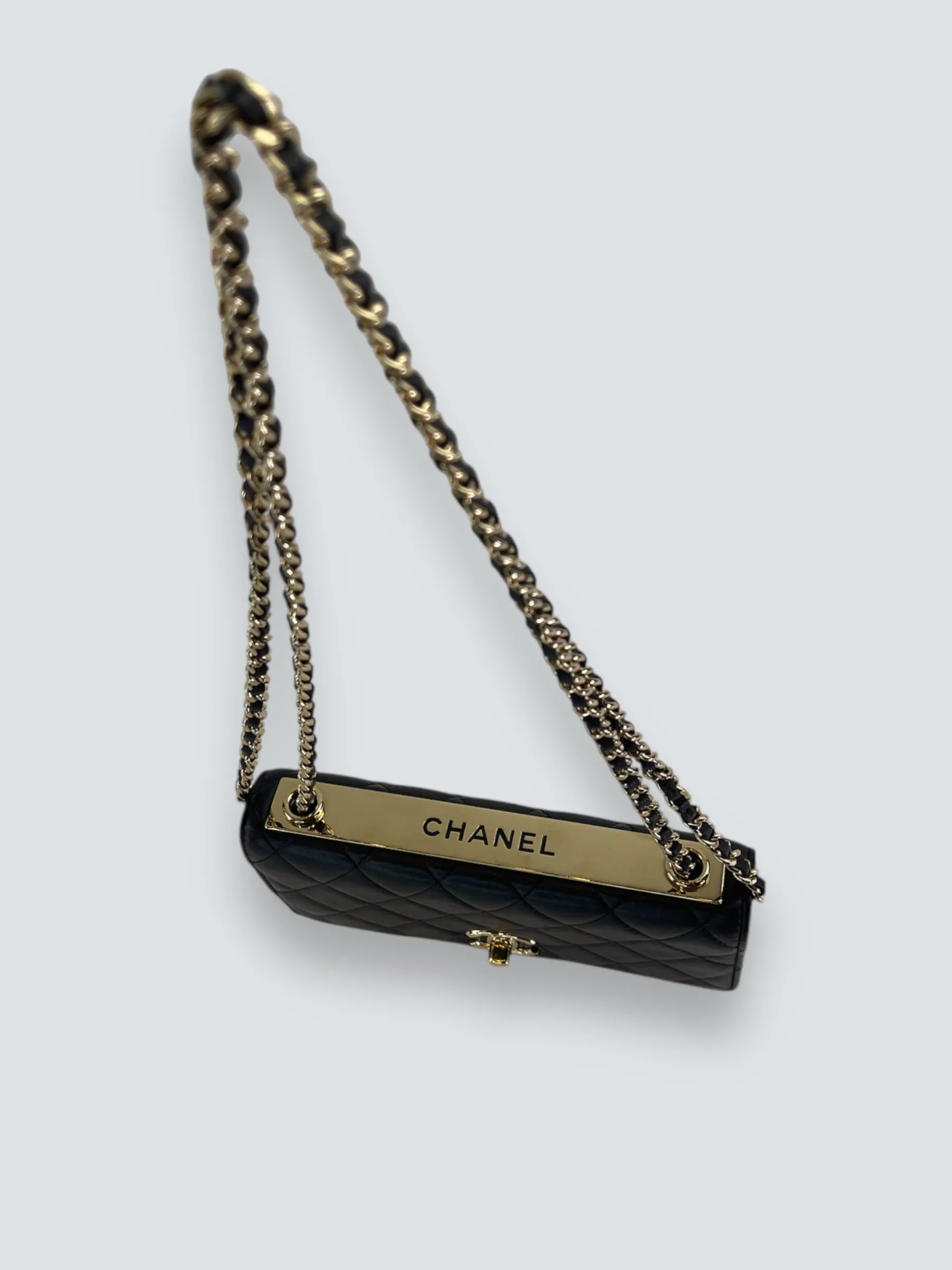 Chanel Black Lambskin Leather Trendy WOC