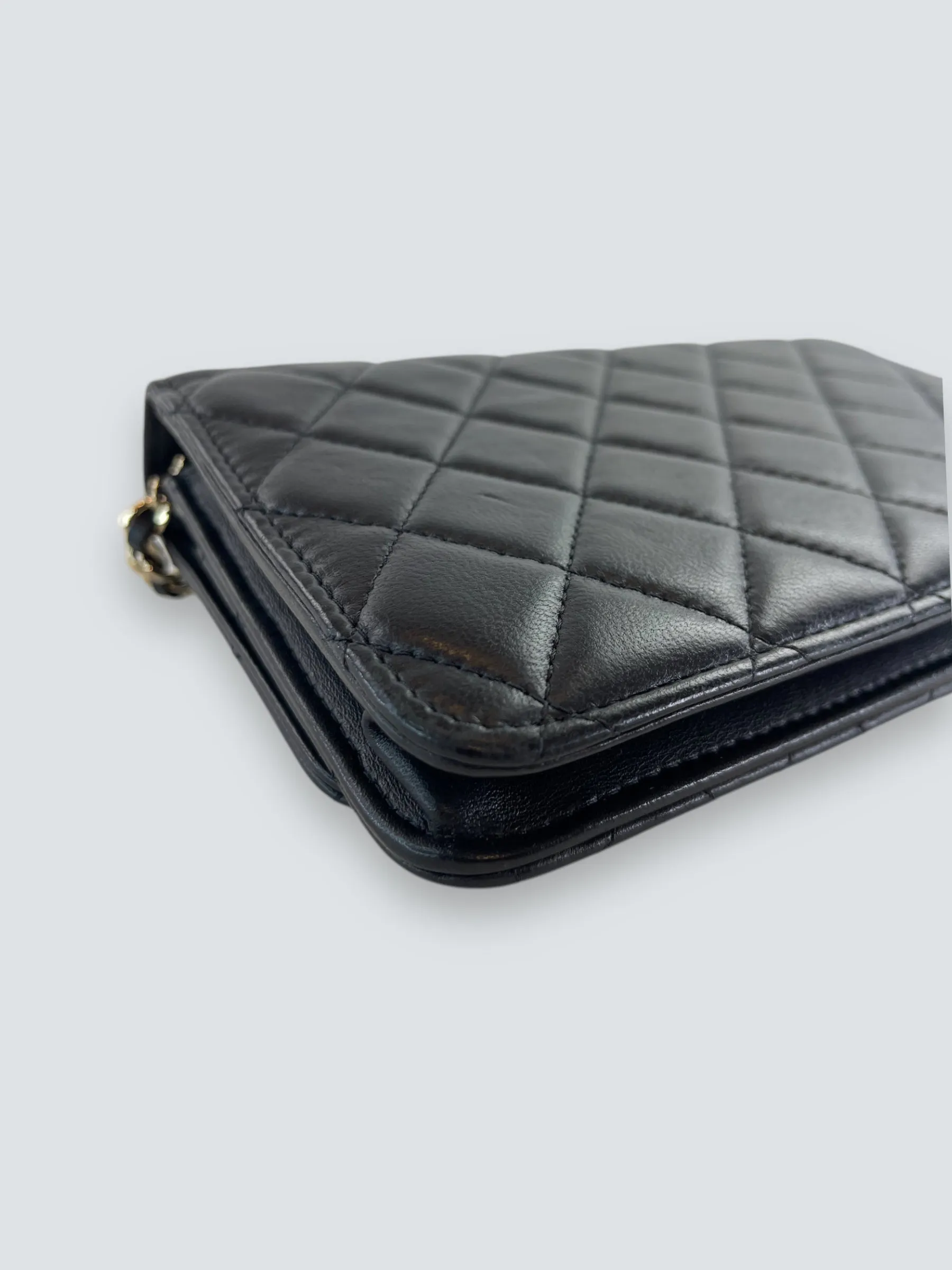 Chanel Black Lambskin Leather Trendy WOC