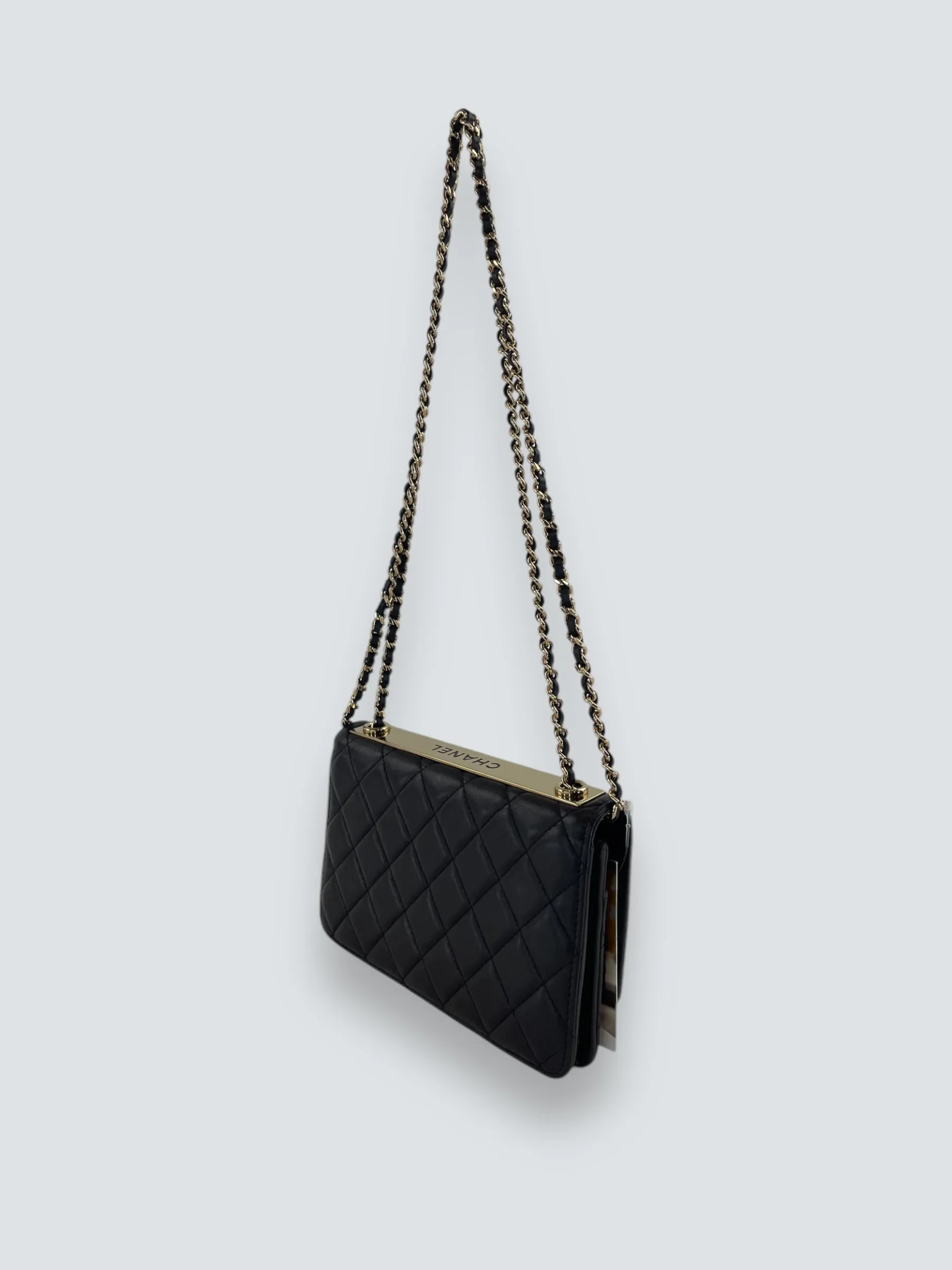 Chanel Black Lambskin Leather Trendy WOC