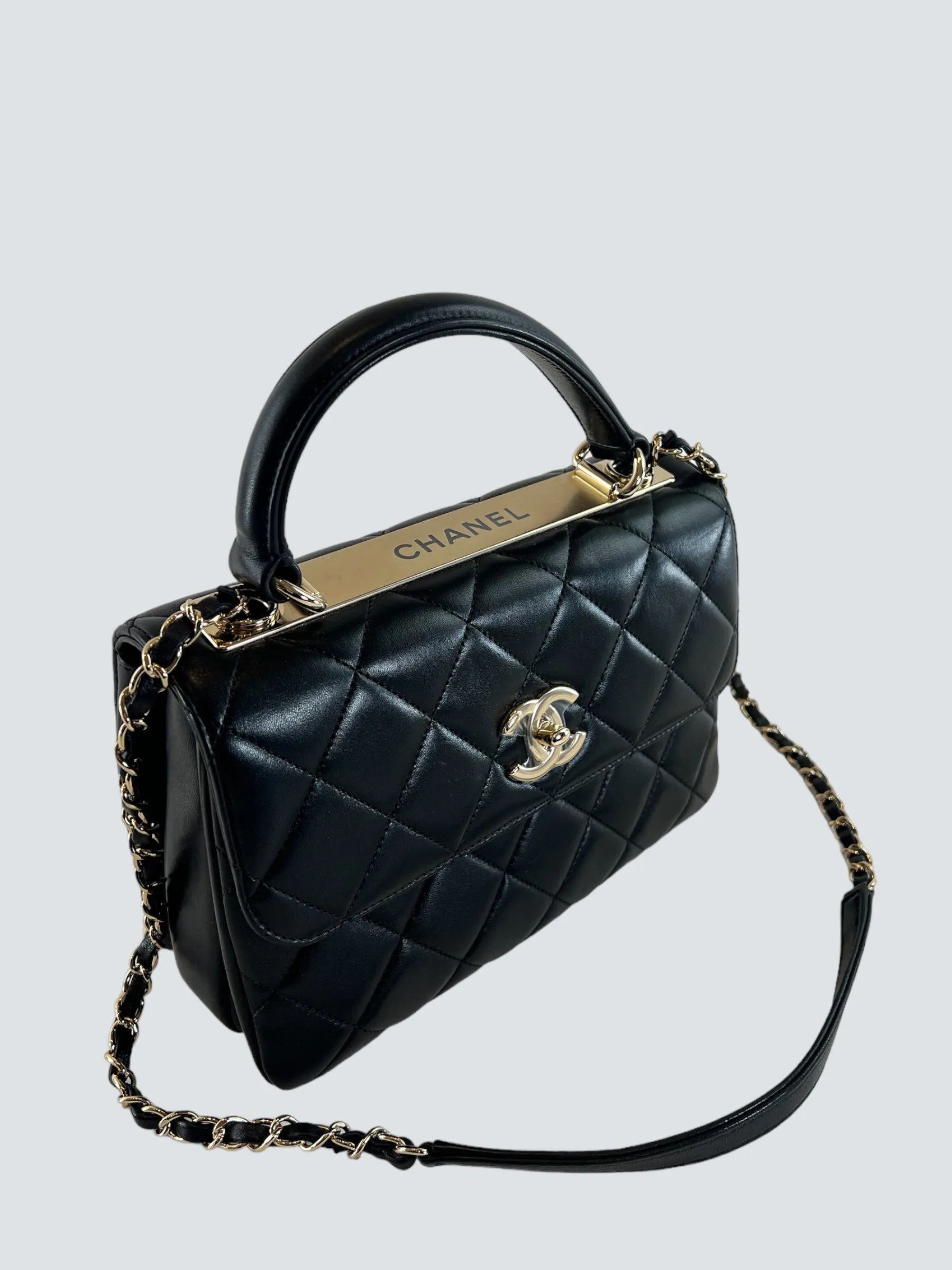Chanel Black Lambskin Leather Trendy