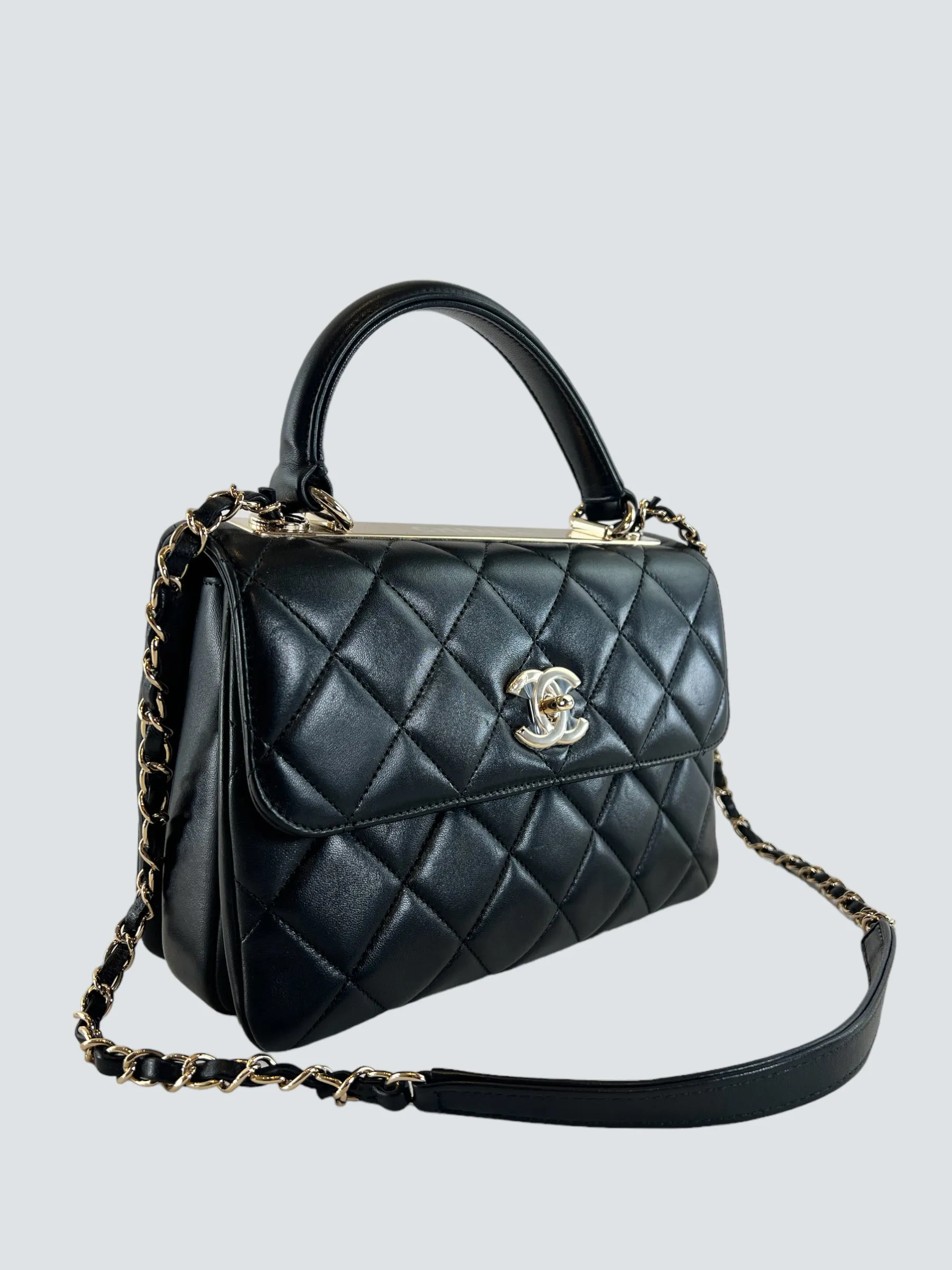 Chanel Black Lambskin Leather Trendy
