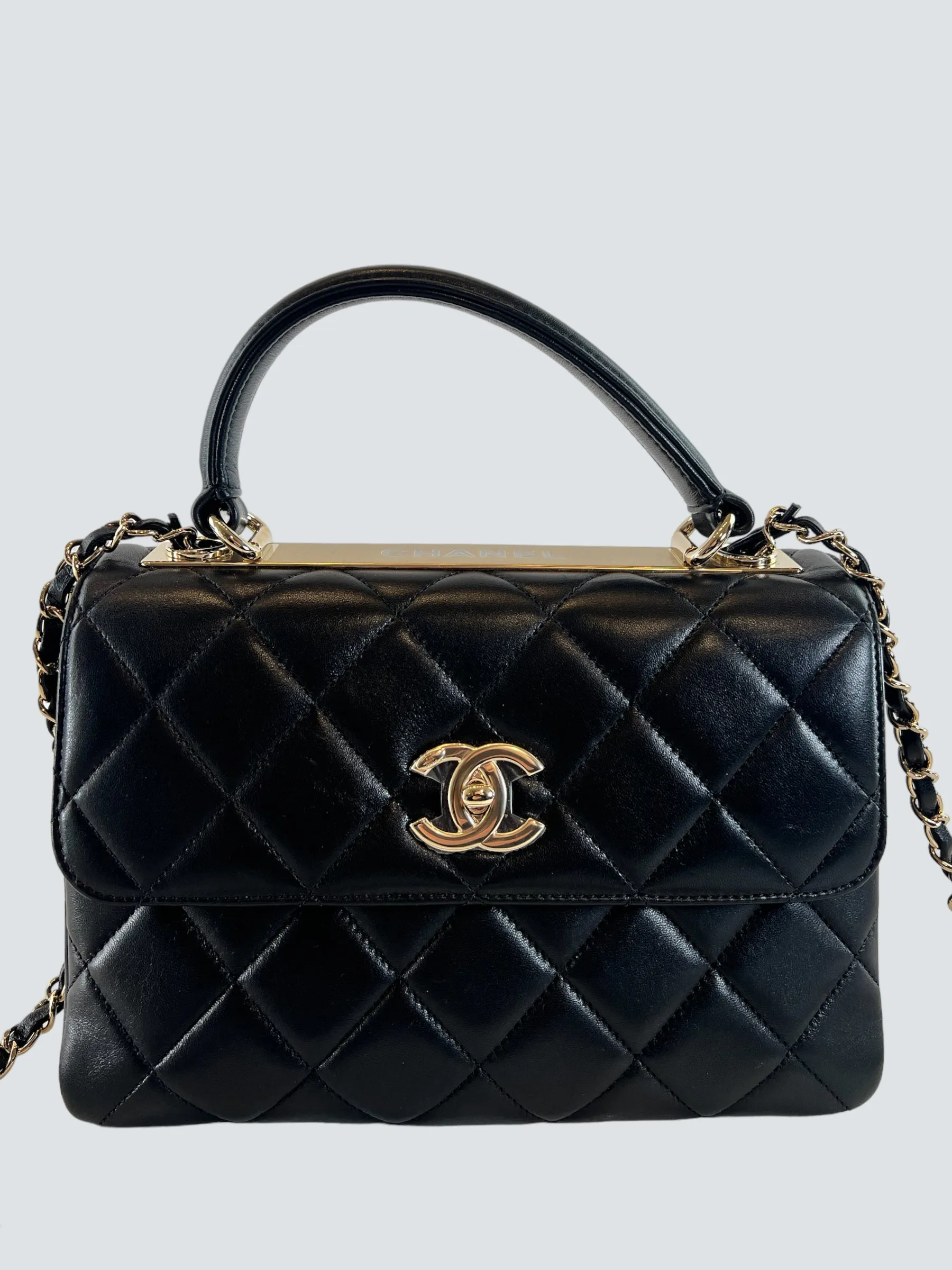 Chanel Black Lambskin Leather Trendy