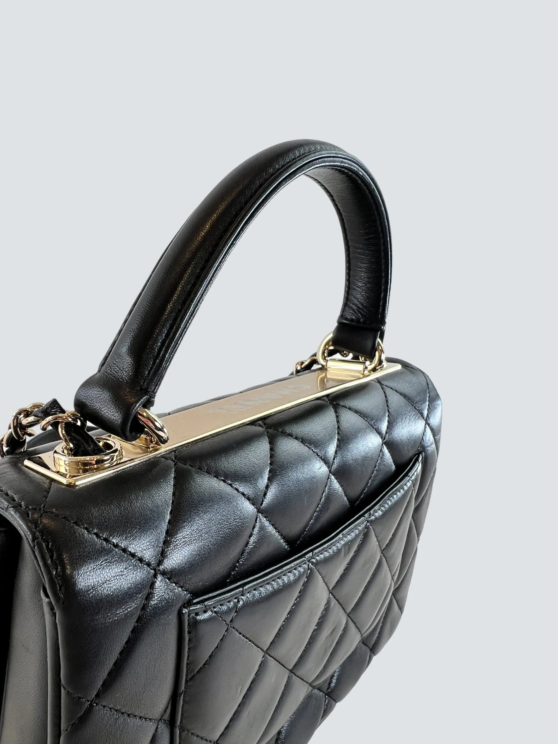 Chanel Black Lambskin Leather Trendy