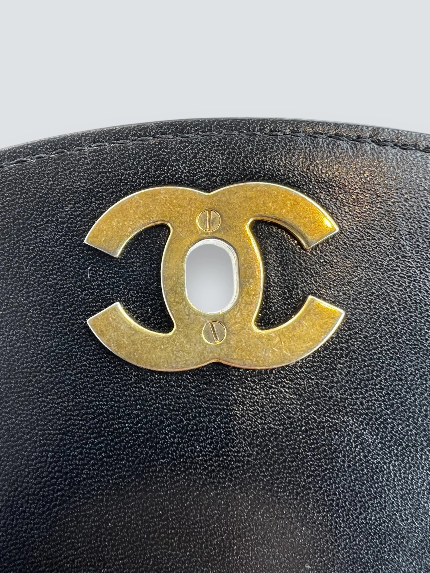 Chanel Black Quilted Lambskin Leather Trendy Top Handle Shoulder Bag