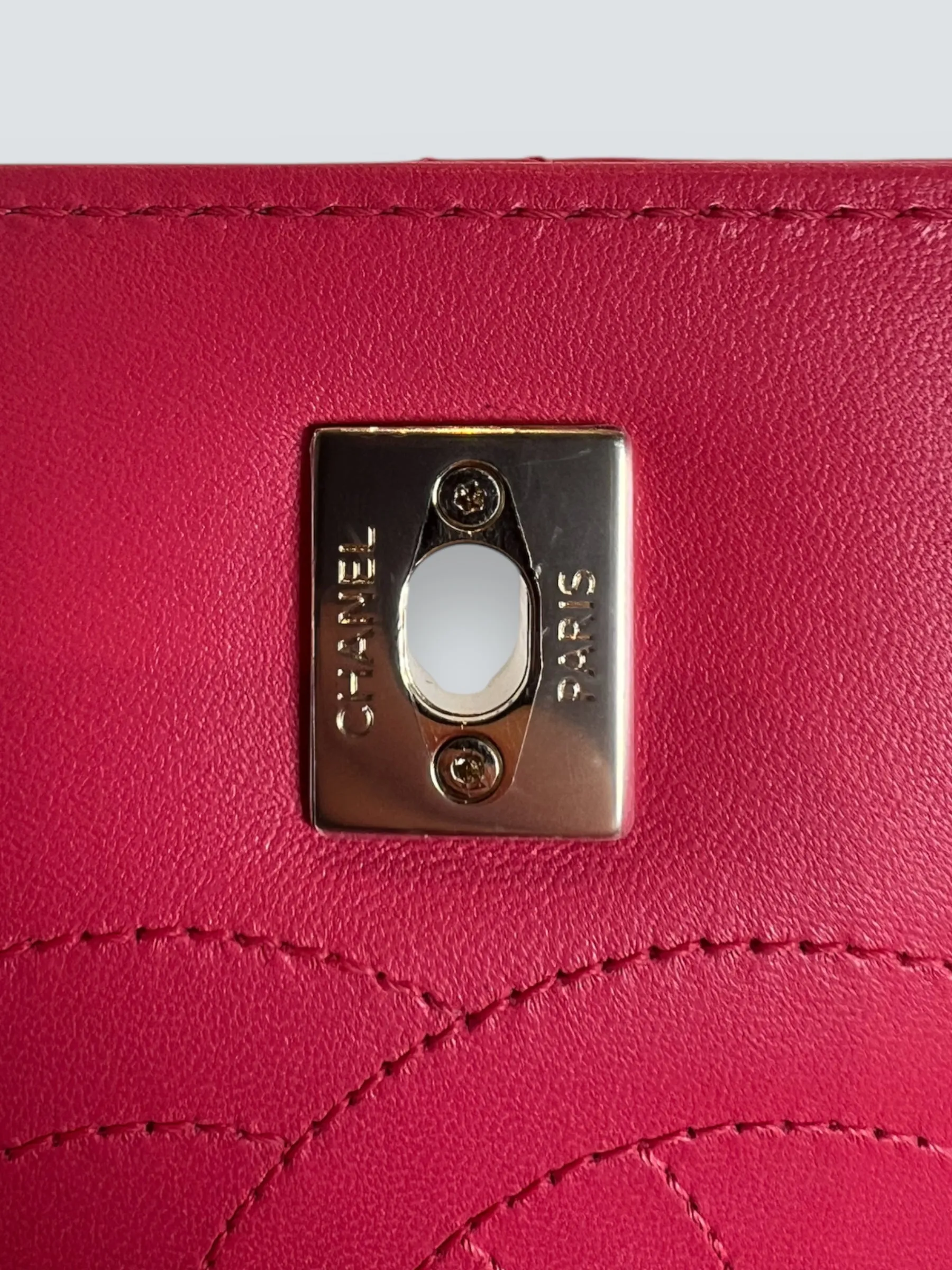 Chanel Pink Lambskin Leather Top Handle Trendy