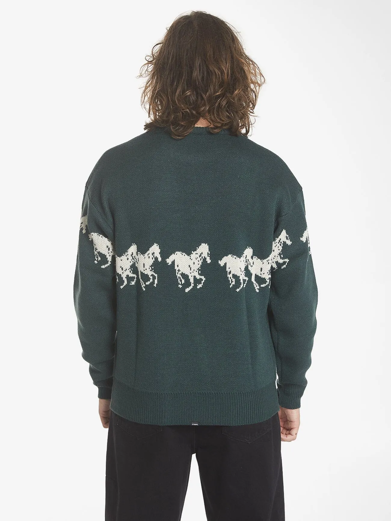 Chariot Rides On Crew Knit - Dark Jade