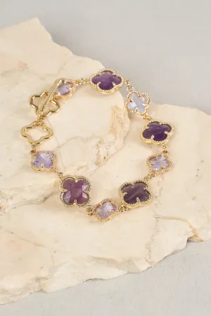 Clover Pendant Bracelet - Lilac