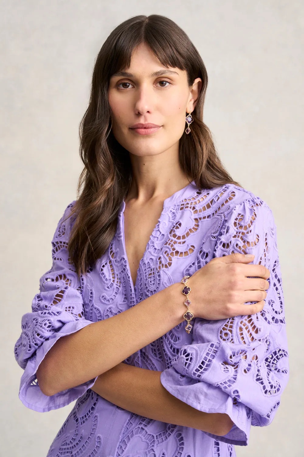 Clover Pendant Bracelet - Lilac