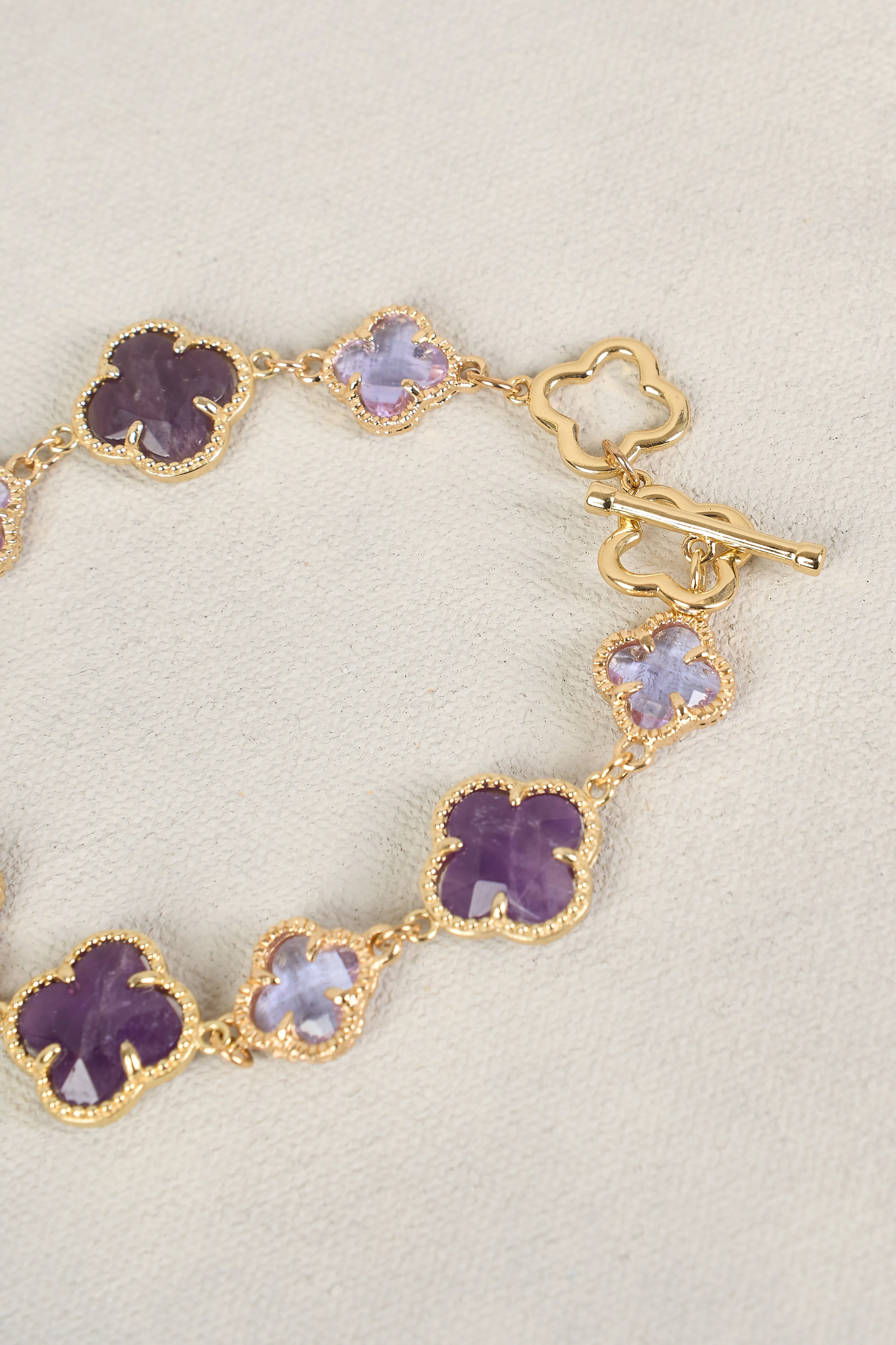 Clover Pendant Bracelet - Lilac