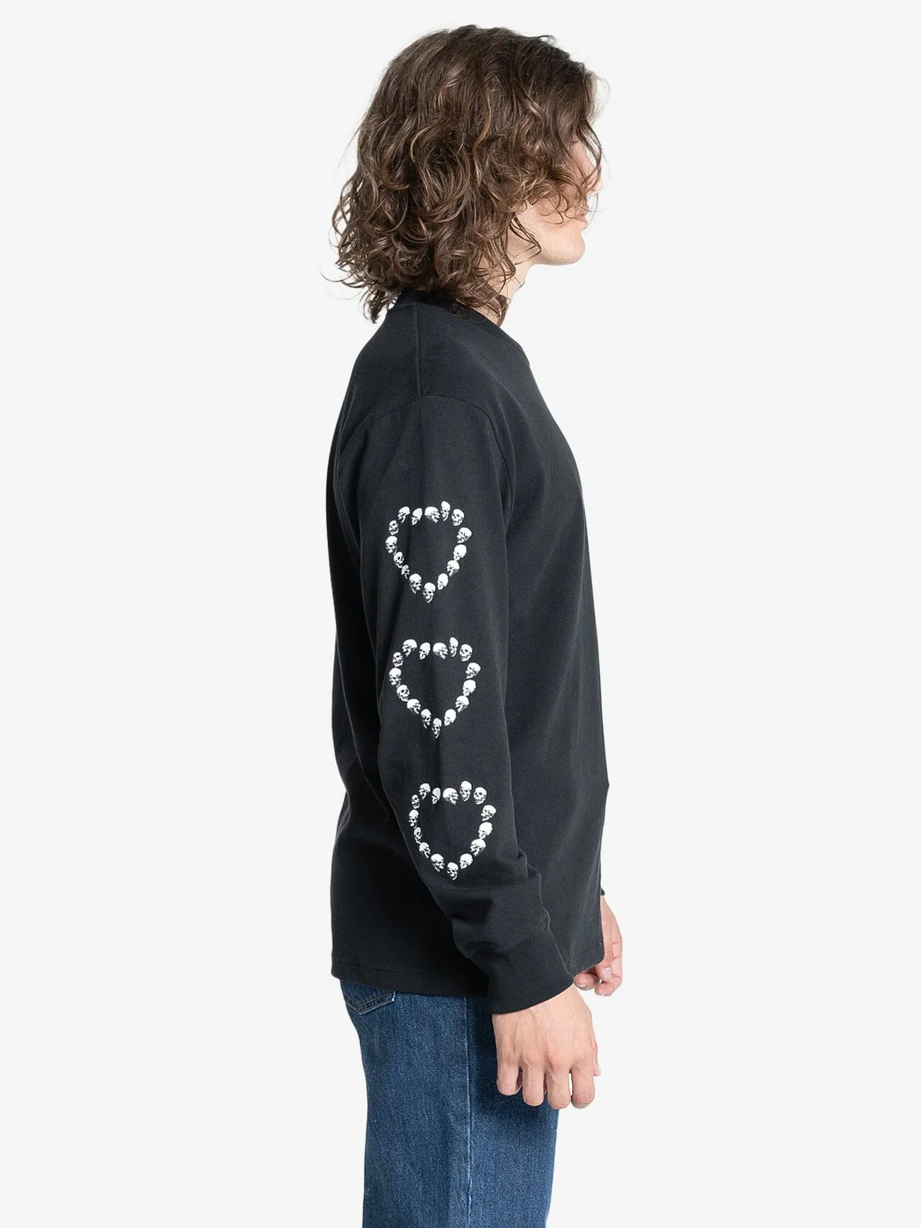 Controlled Damage Oversize Long Sleeve Tee - Black