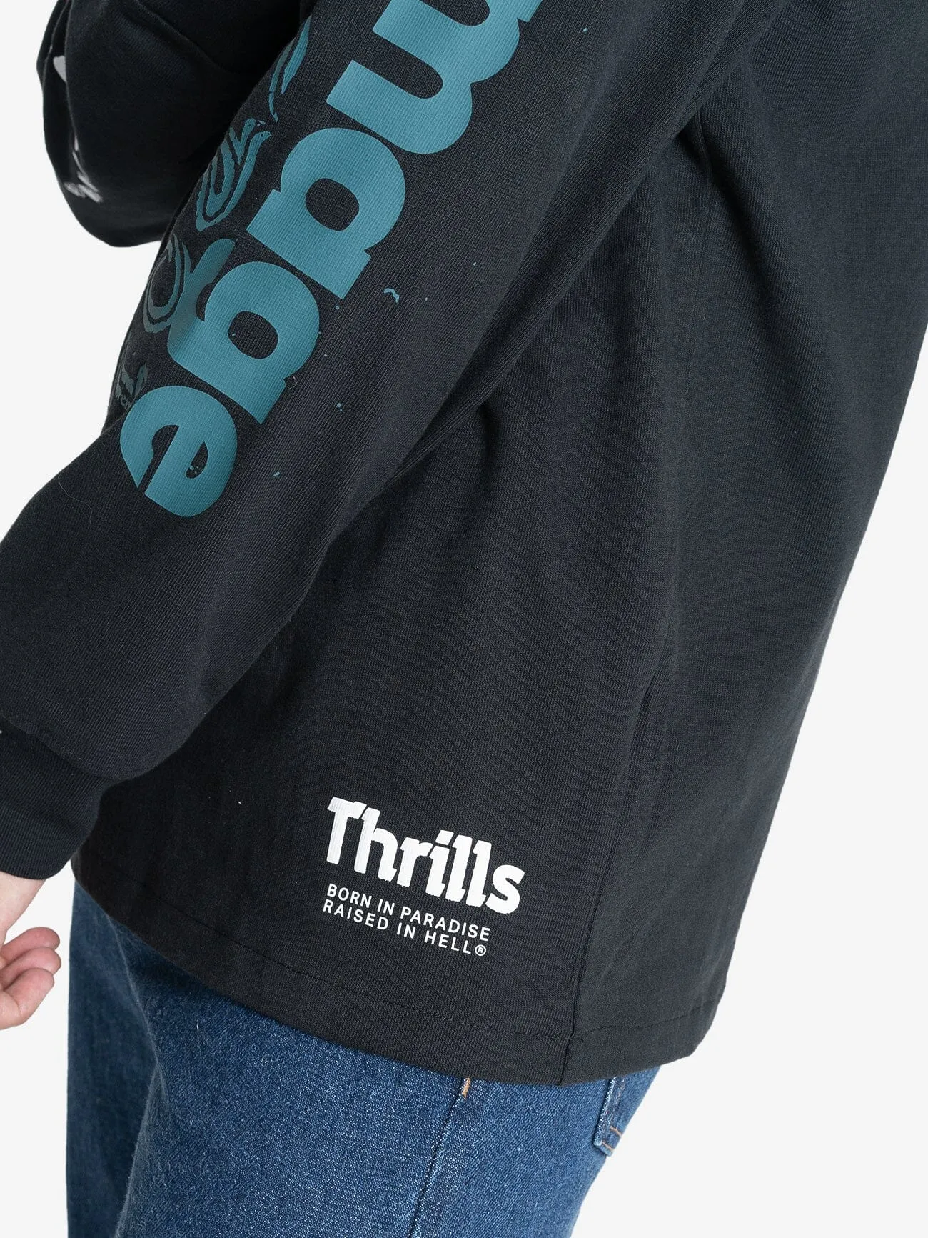 Controlled Damage Oversize Long Sleeve Tee - Black