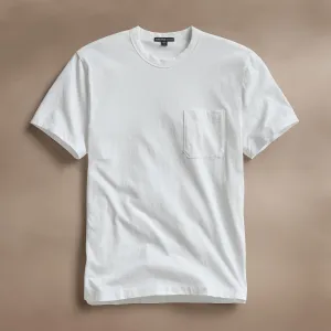 Cotton Linen Pocket Tee - White