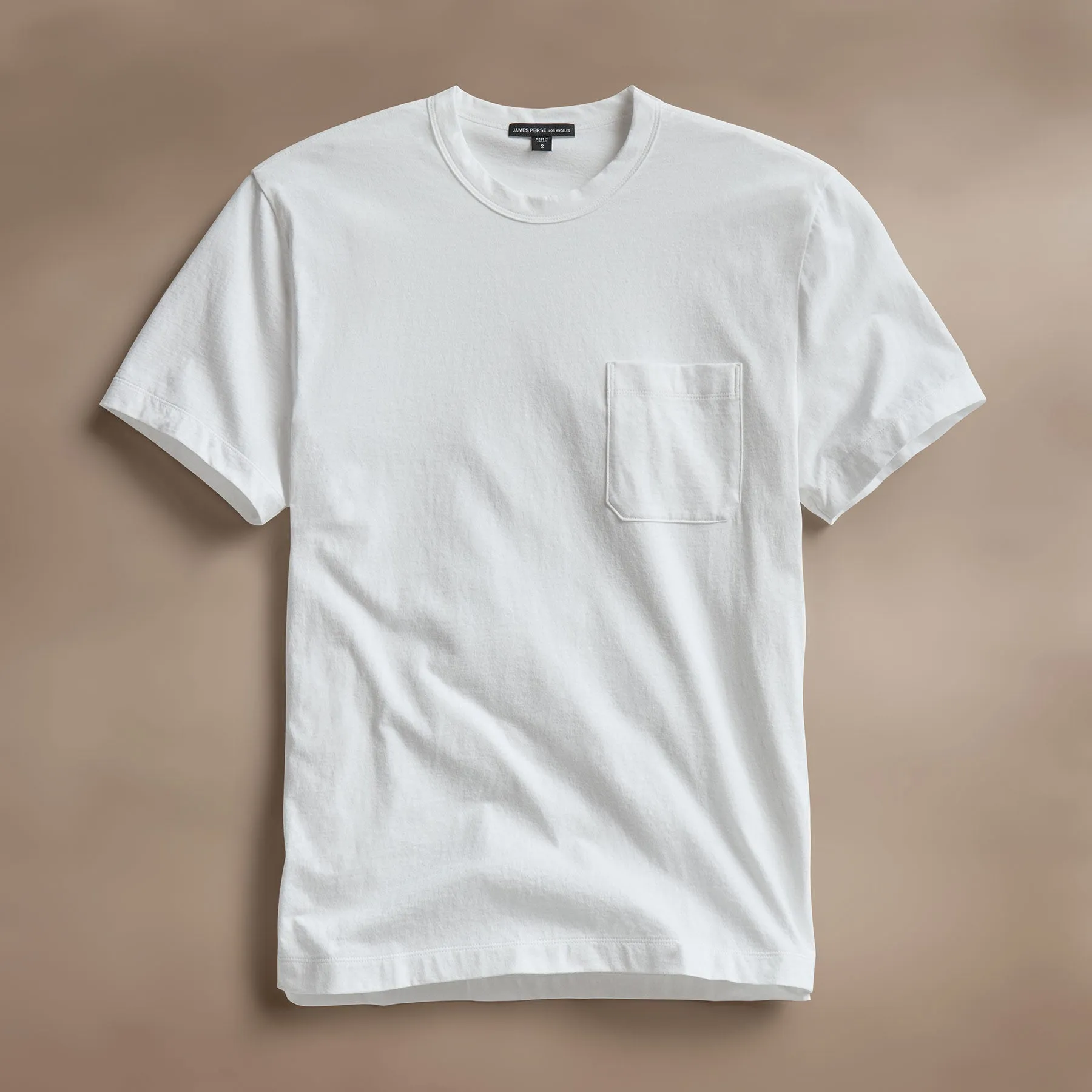 Cotton Linen Pocket Tee - White