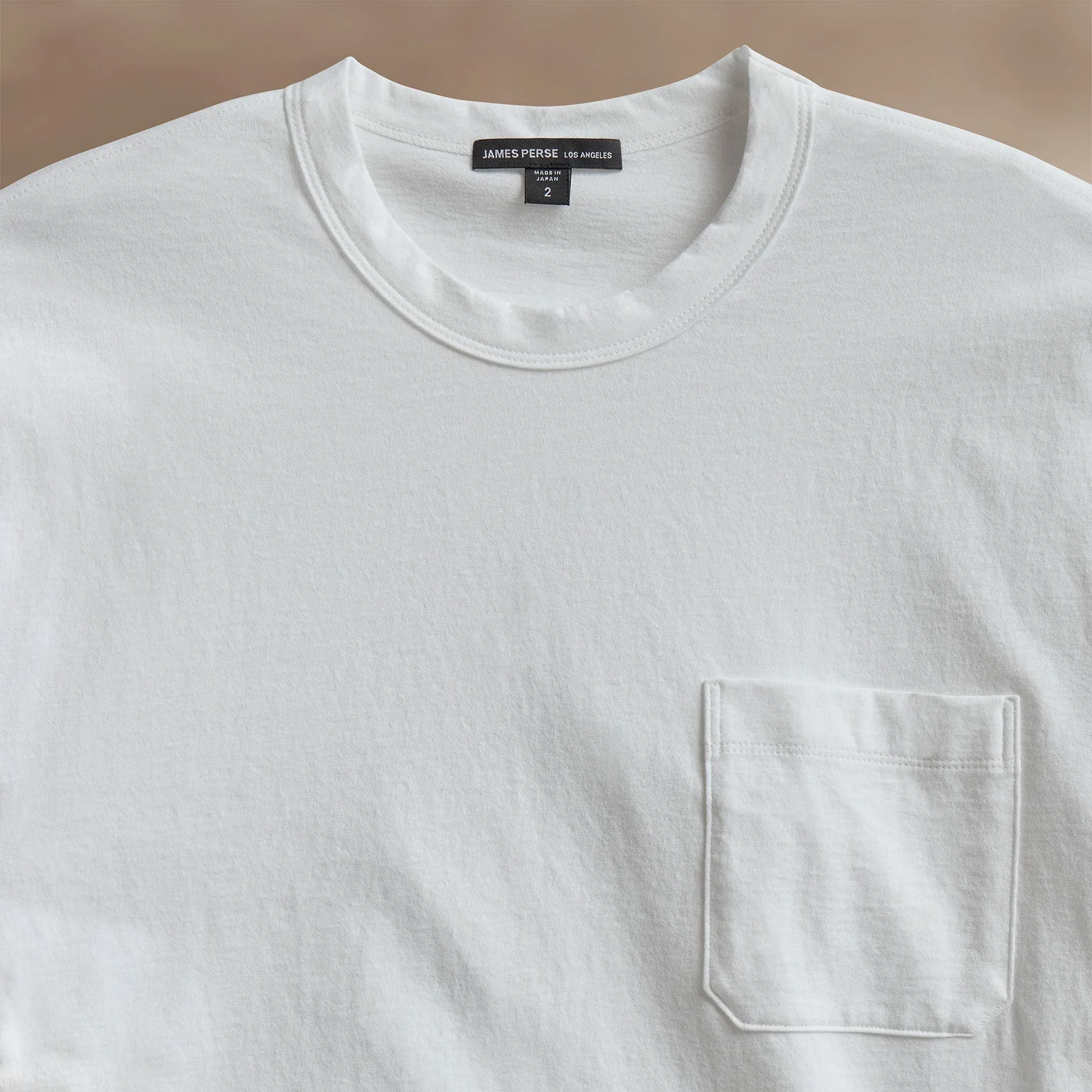 Cotton Linen Pocket Tee - White