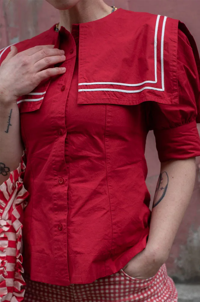 Damson Madder Keisha Cherry Red Blouse