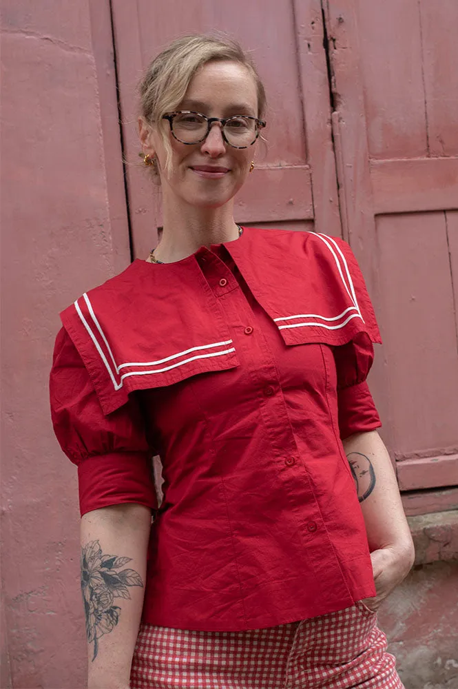 Damson Madder Keisha Cherry Red Blouse