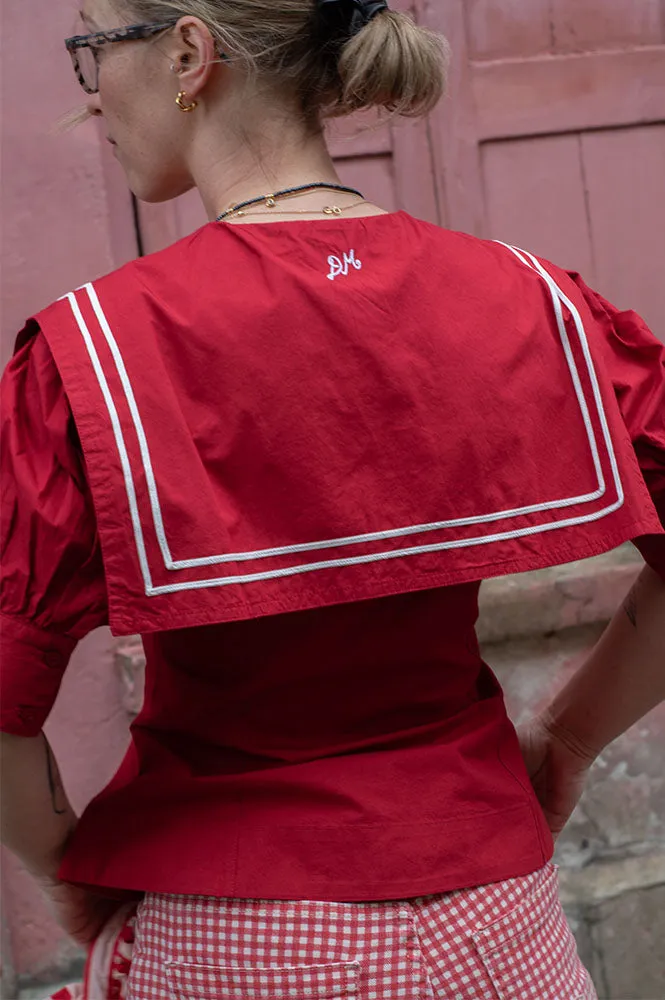 Damson Madder Keisha Cherry Red Blouse