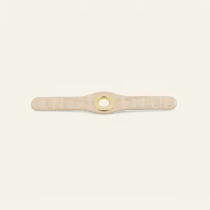 Deco Mini | Cream Patent Croc with Gold hardware