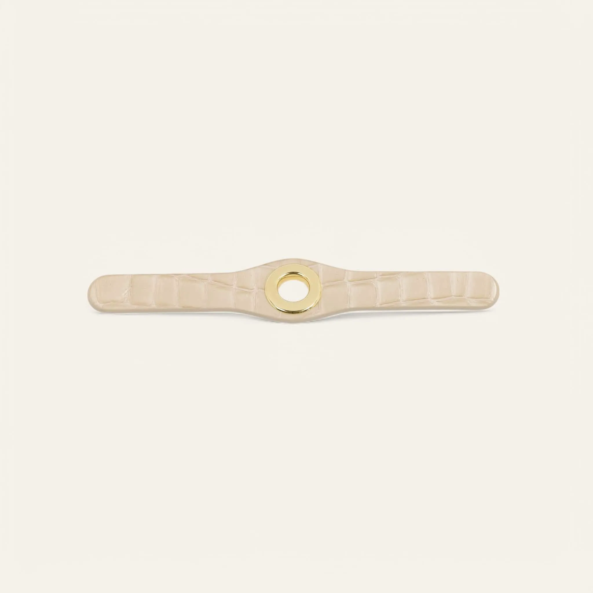 Deco Mini | Cream Patent Croc with Gold hardware