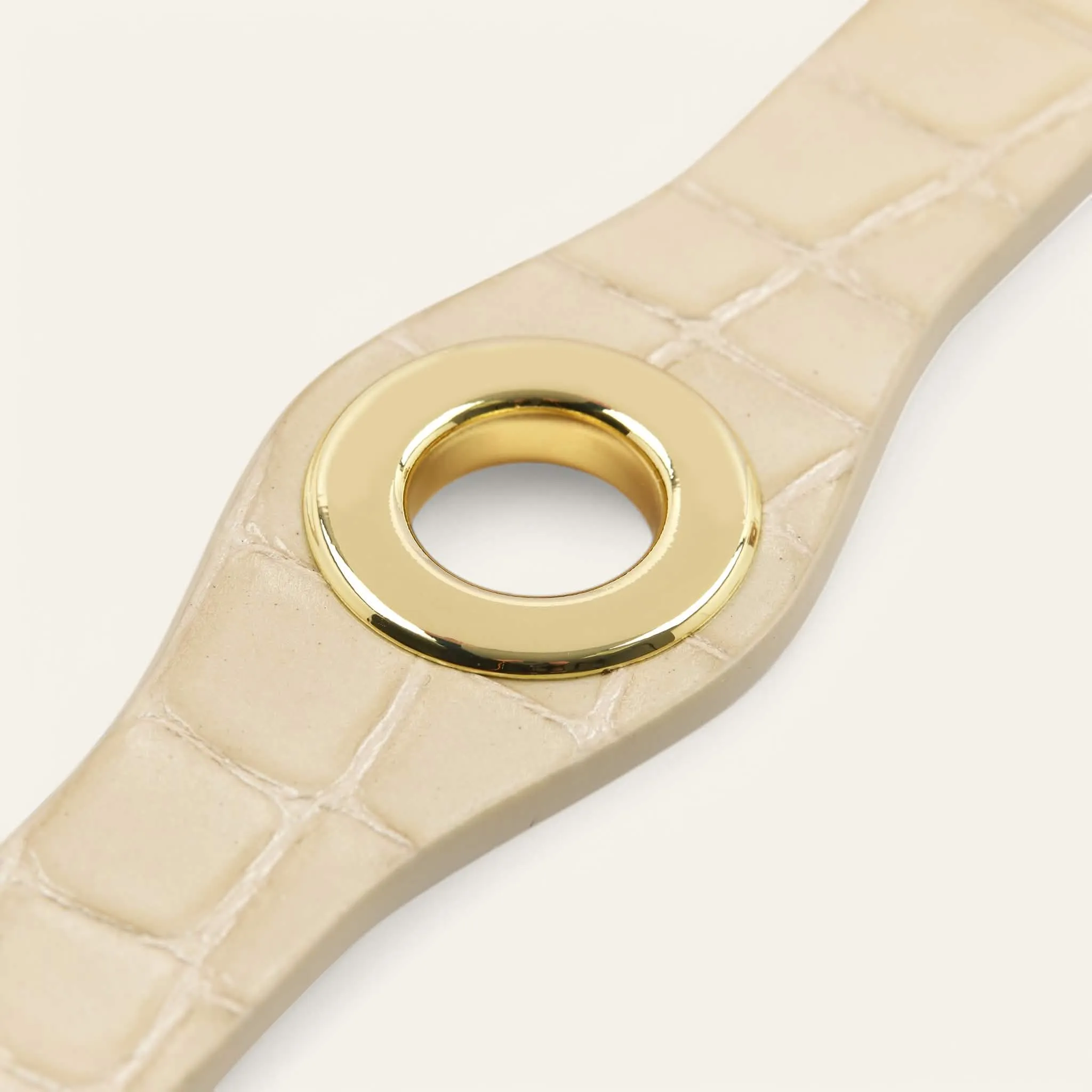 Deco Mini | Cream Patent Croc with Gold hardware