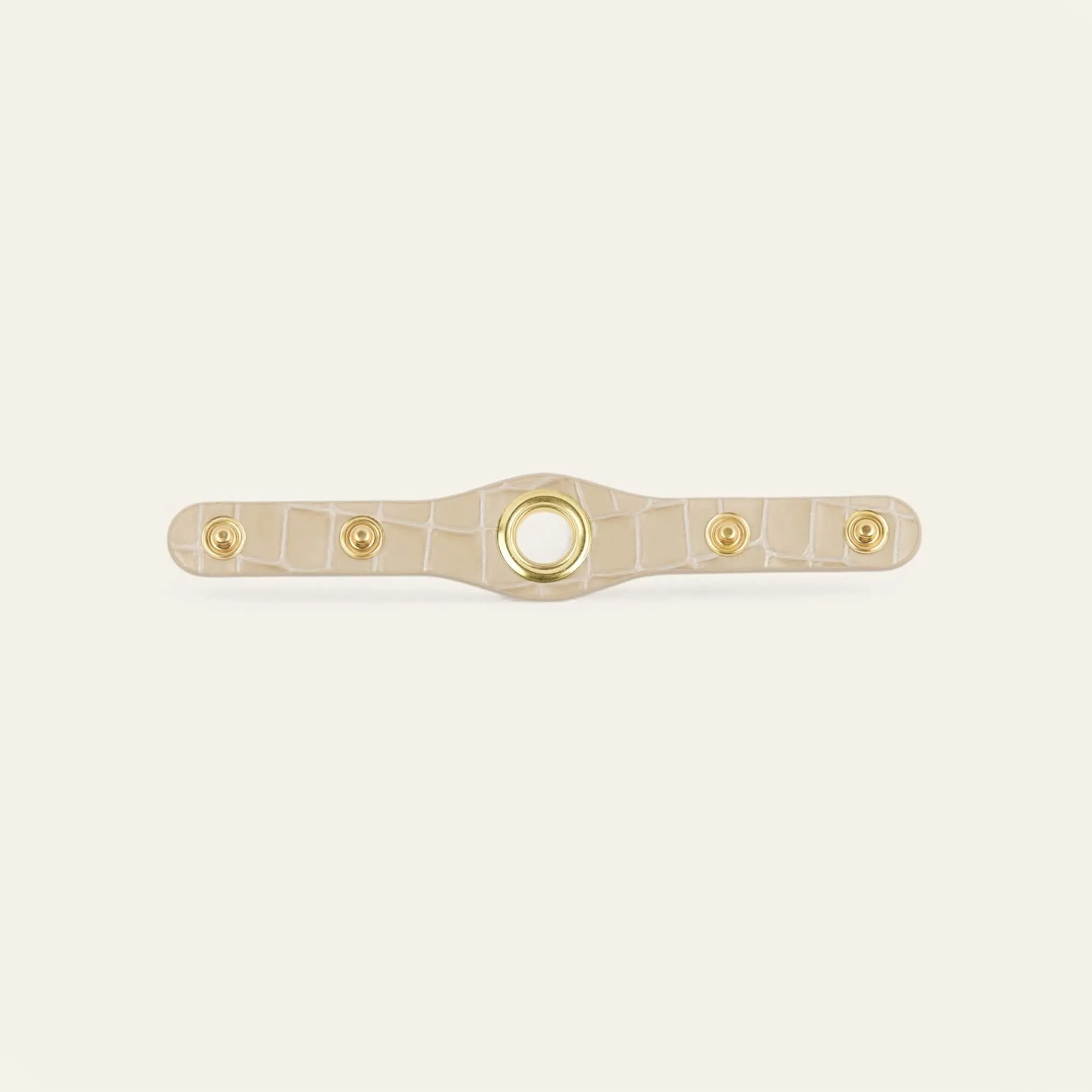 Deco Mini | Cream Patent Croc with Gold hardware