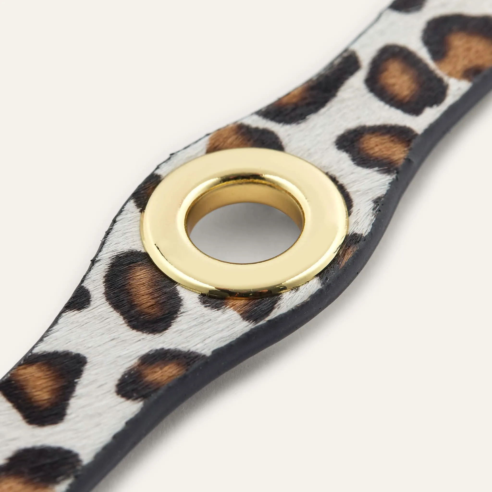 Deco Stud | Leopard Cream with Gold hardware