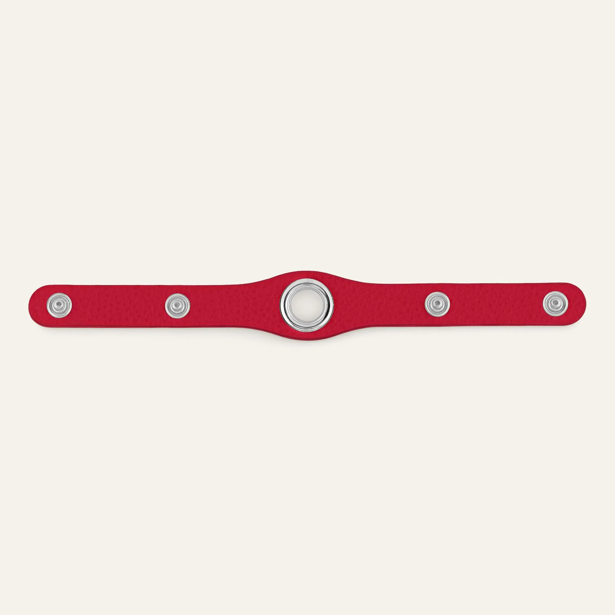 Deco Stud | Pillarbox Red with Silver hardware